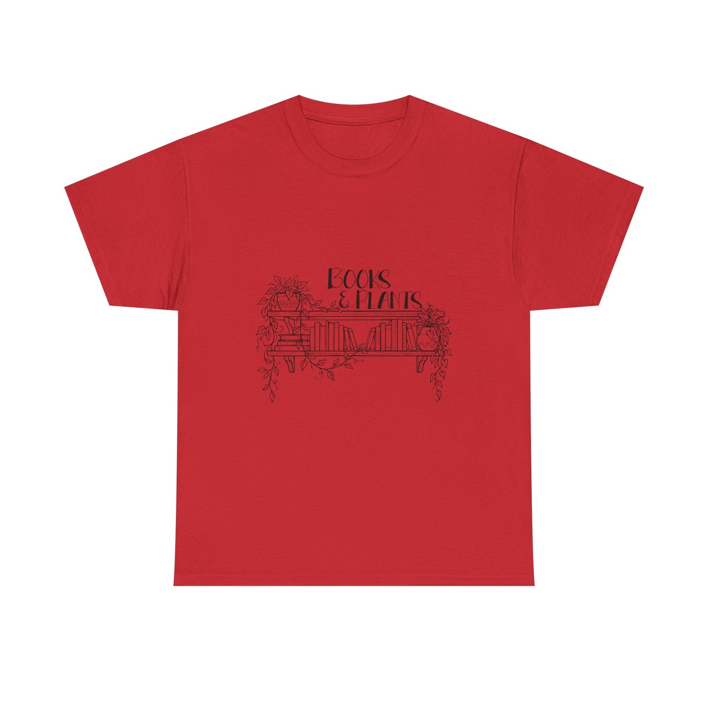 Cottagecore Book Lover T-Shirt – Books and Plants Graphic Tee on Gildan for Cozy Readers