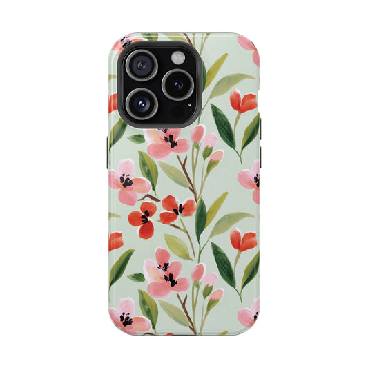 Coquette Floral Phone Case – Red & Pink Flower Aesthetic Case for iPhone & Samsung Galaxy