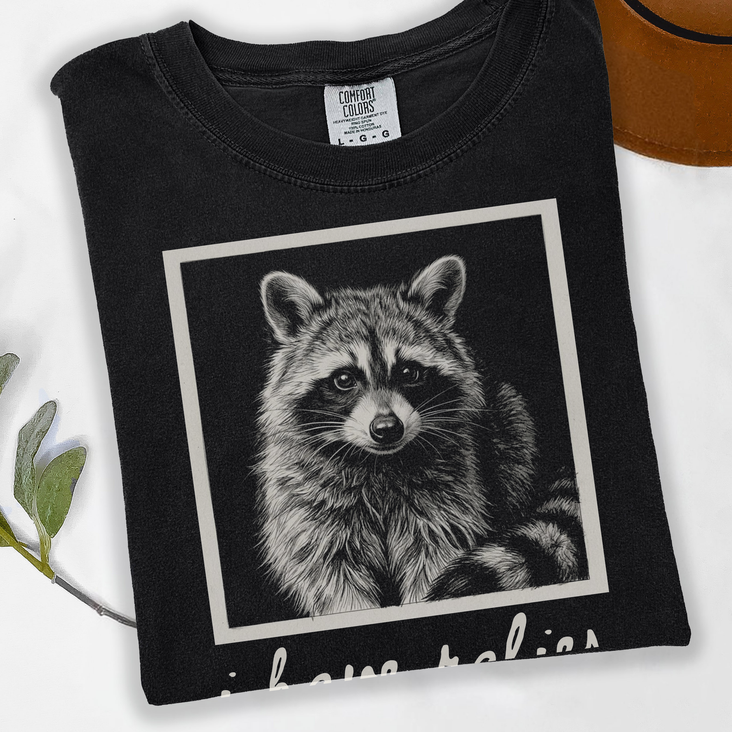 Funny Raccoon T-Shirt – “I Have Rabies” Dark Humor Cottagecore Graphic Tee on Comfort Colors
