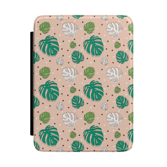 Cute Plant Kindle Case – Pink Monstera Leaf Aesthetic E-Reader Cover for Book Lovers
