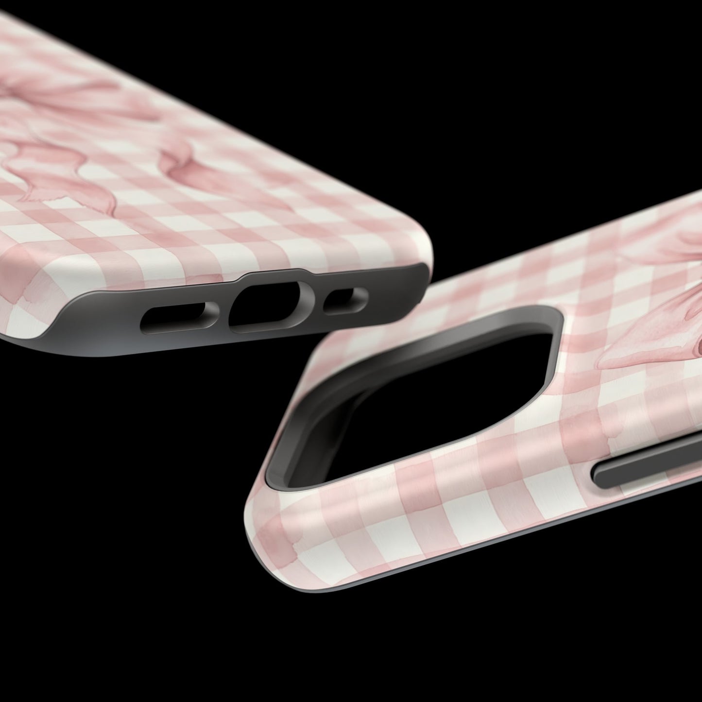 Coquette Bow Phone Case – Pink Gingham Ribbon Aesthetic Case for iPhone & Samsung Galaxy