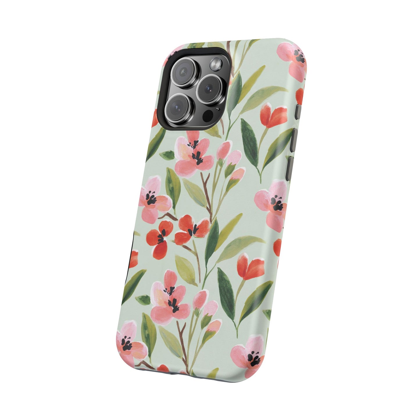 Coquette Floral Phone Case – Red & Pink Flower Aesthetic Case for iPhone & Samsung Galaxy