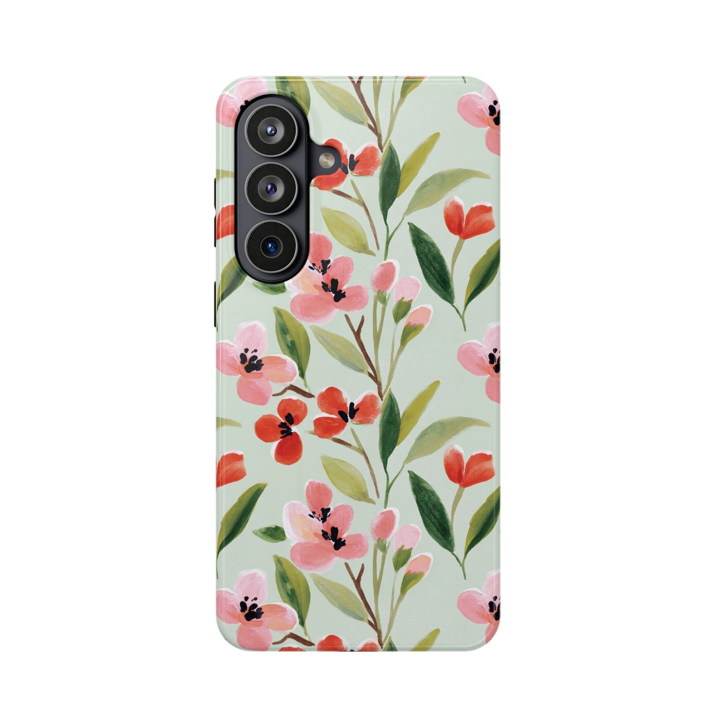 Coquette Floral Phone Case – Red & Pink Flower Aesthetic Case for iPhone & Samsung Galaxy