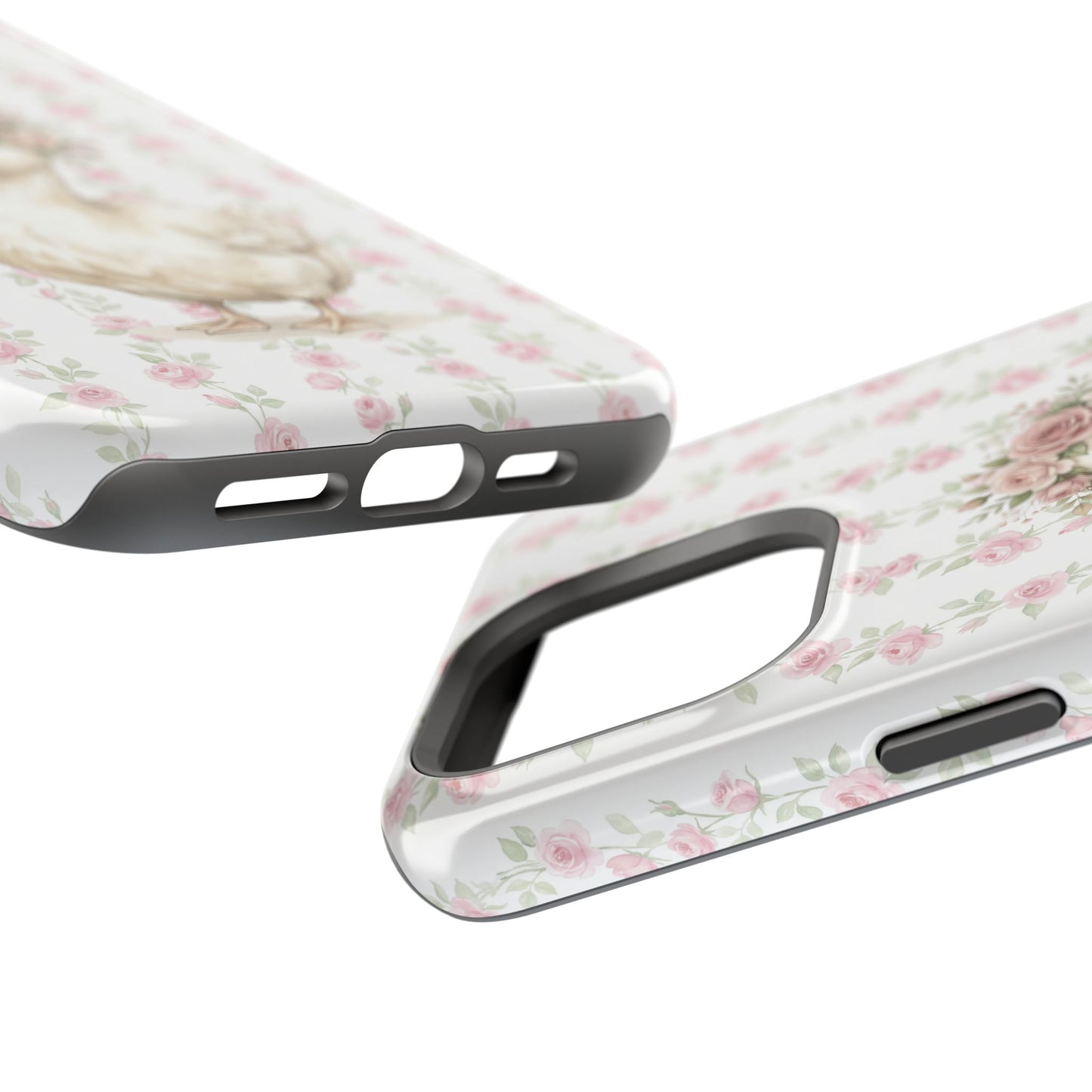 Coquette Floral Goose Phone Case – Vintage Flower Pattern Aesthetic Case for iPhone & Samsung Galaxy