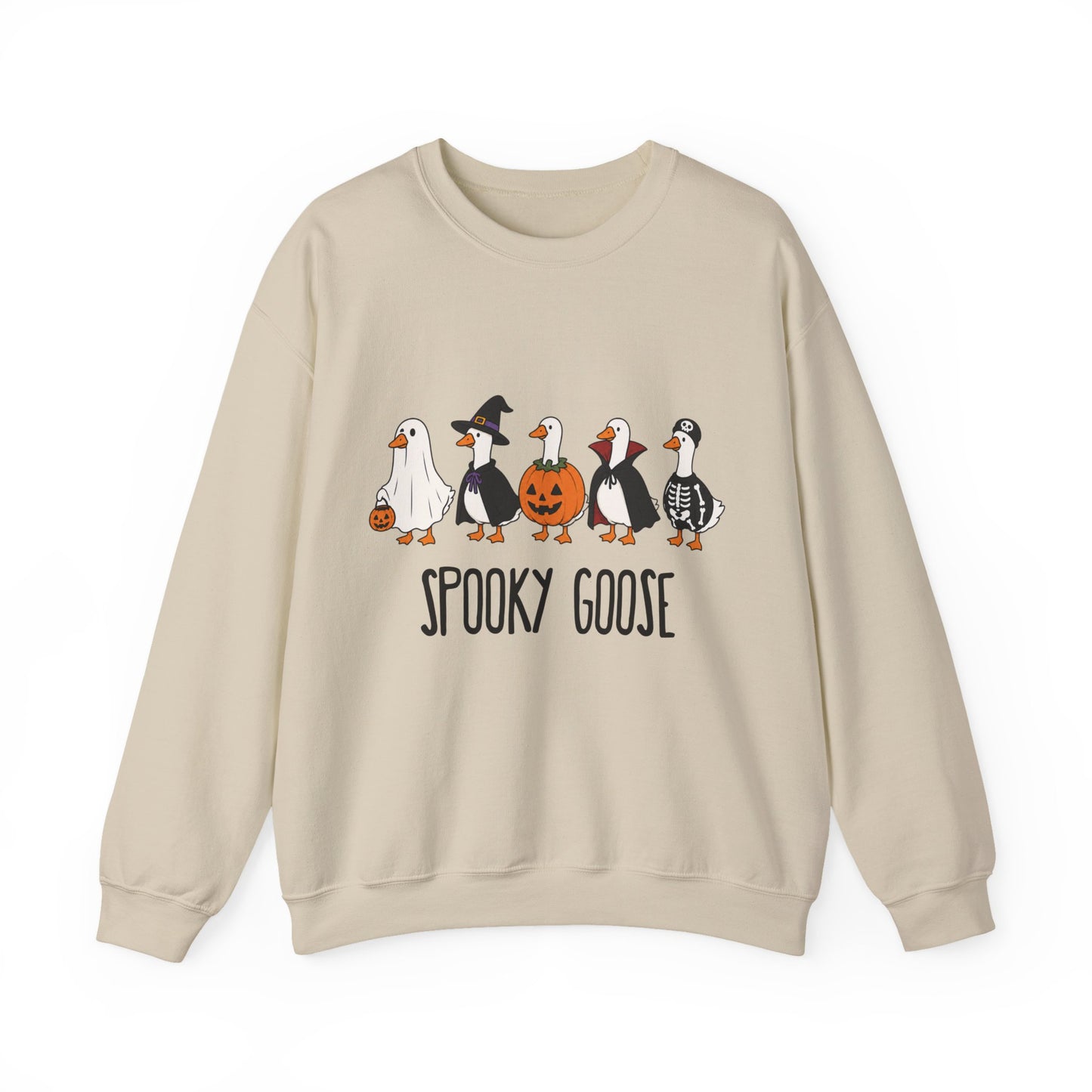 Spooky Goose Halloween Sweatshirt — Cute Goose Pumpkin & Costume Graphic