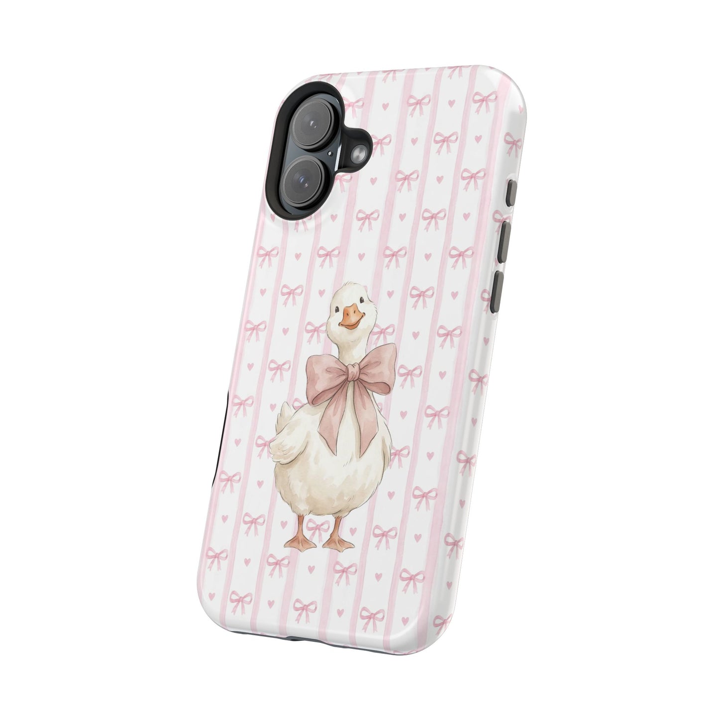 Coquette Goose Phone Case – Goose with Bow Aesthetic Case for iPhone & Samsung Galaxy