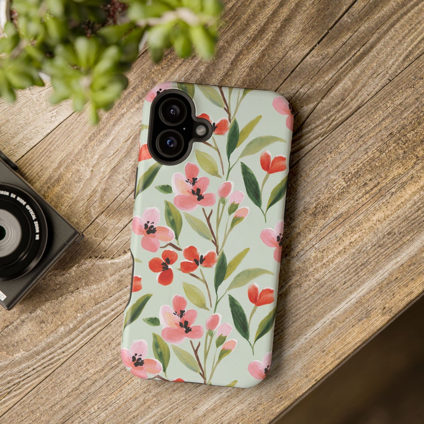 Coquette Floral Phone Case – Red & Pink Flower Aesthetic Case for iPhone & Samsung Galaxy
