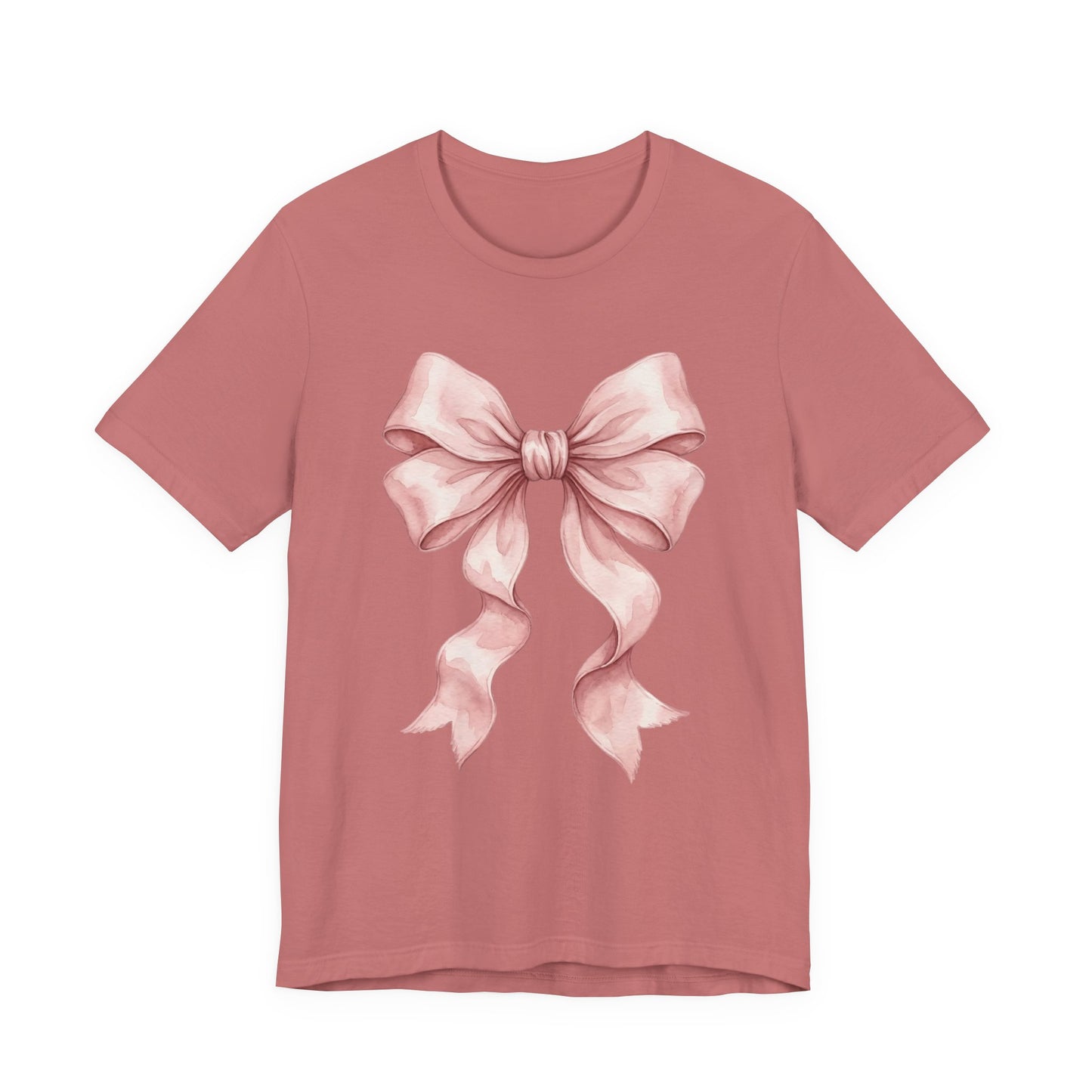 Coquette Bow T-Shirt – Pink Ribbon Aesthetic Graphic Tee on Comfort Colors for Cute Style Lovers