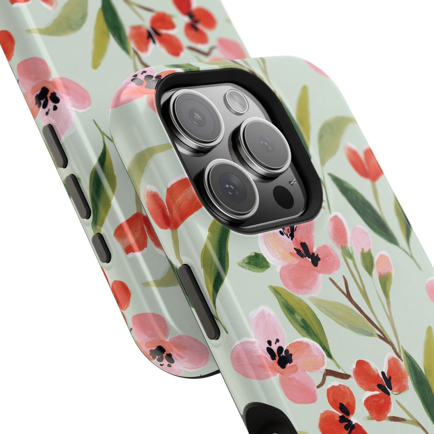 Coquette Floral Phone Case – Red & Pink Flower Aesthetic Case for iPhone & Samsung Galaxy