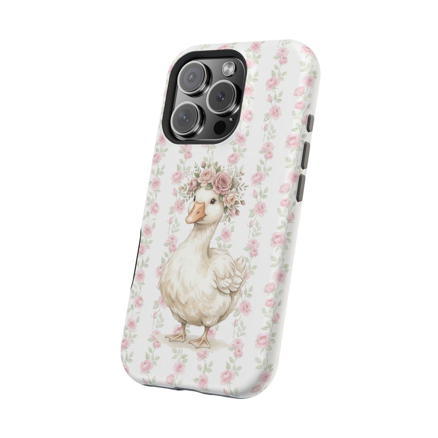 Coquette Floral Goose Phone Case – Vintage Flower Pattern Aesthetic Case for iPhone & Samsung Galaxy