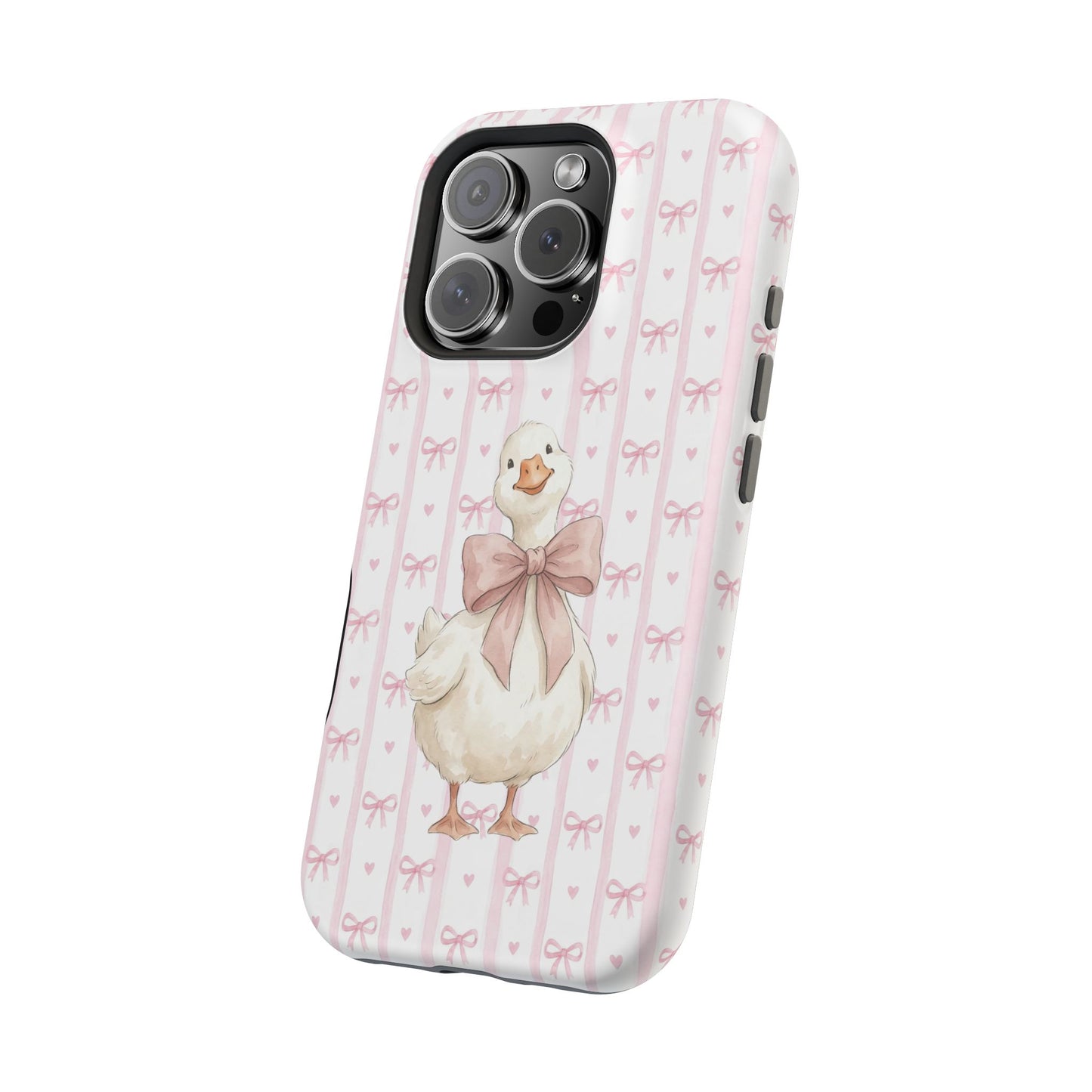 Coquette Goose Phone Case – Goose with Bow Aesthetic Case for iPhone & Samsung Galaxy