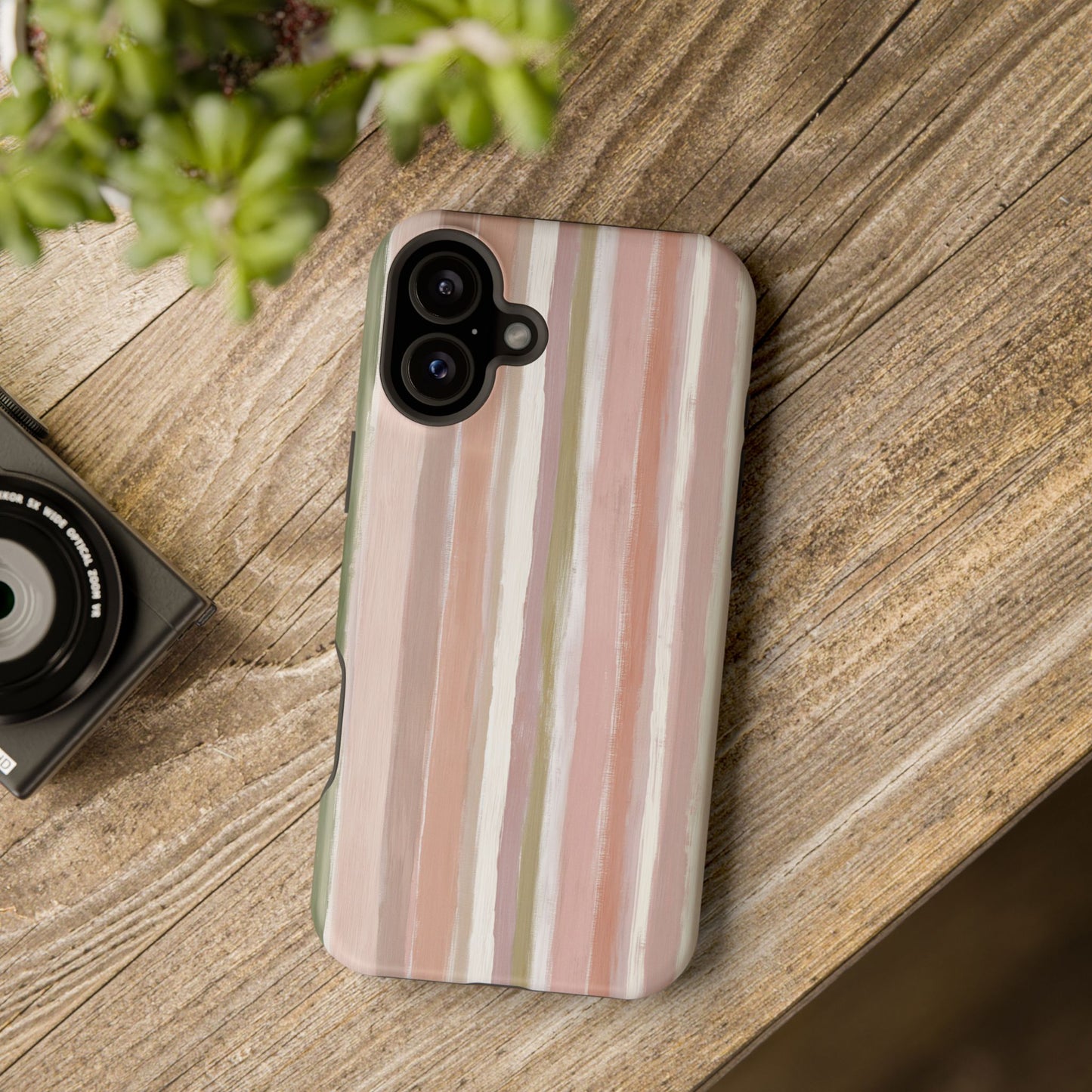 Coquette Pink Stripe Phone Case – Cute Aesthetic Striped Case for iPhone & Samsung Galaxy