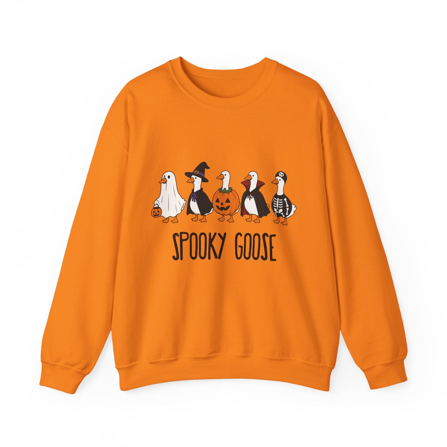 Spooky Goose Halloween Sweatshirt — Cute Goose Pumpkin & Costume Graphic