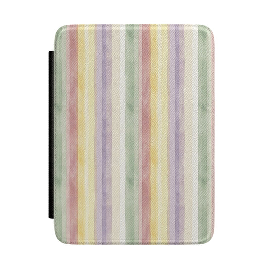 Cottagecore Rainbow Kindle Case – Pastel Stripe Aesthetic E-Reader Cover for Book Lovers