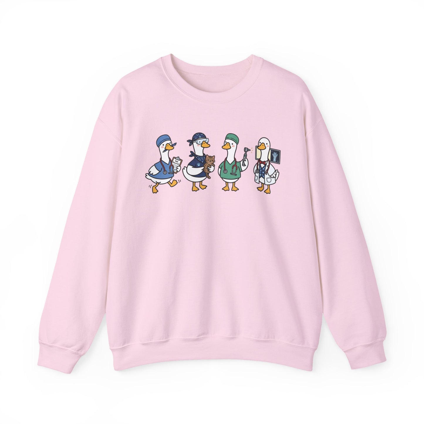 Funny Veterinary Goose Sweatshirt – Silly Goose Vet Tech Graphic Crewneck on Gildan for Vet Med Professionals