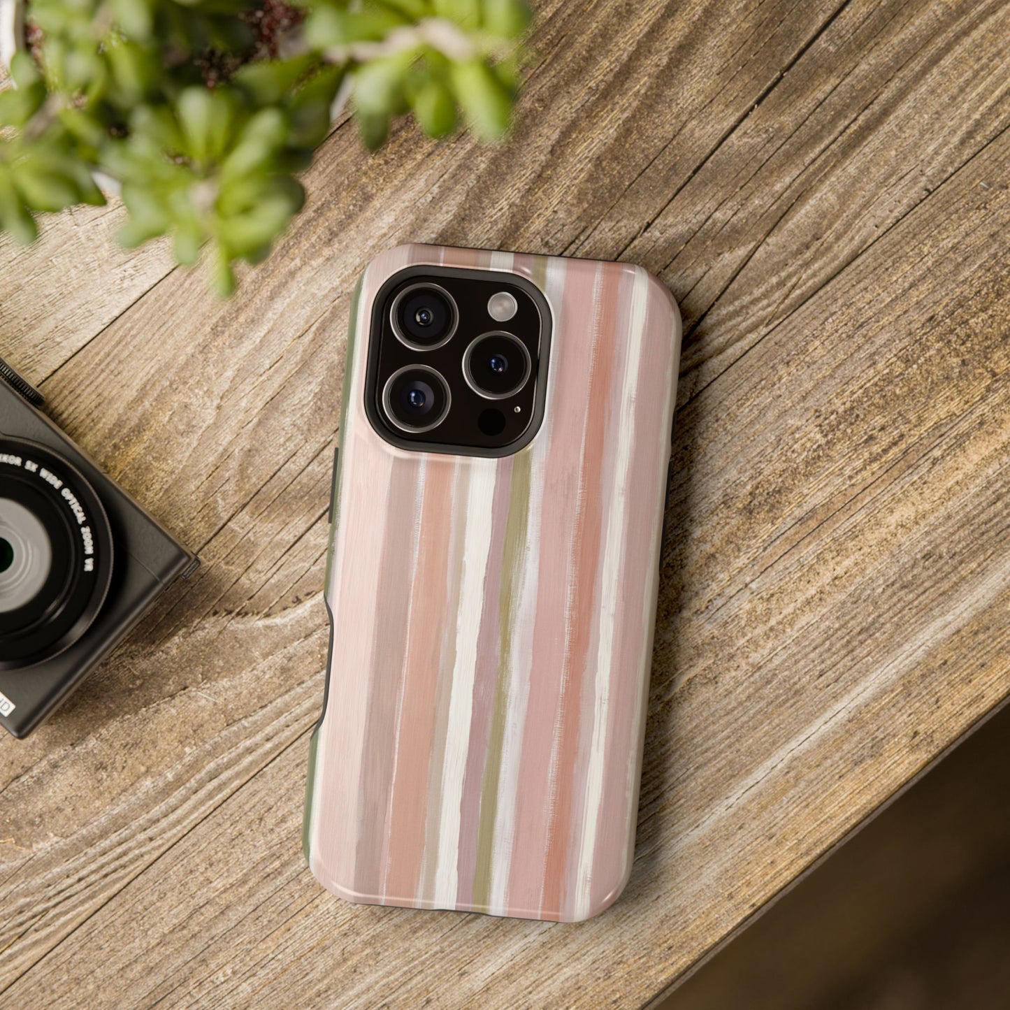 Coquette Pink Stripe Phone Case – Cute Aesthetic Striped Case for iPhone & Samsung Galaxy