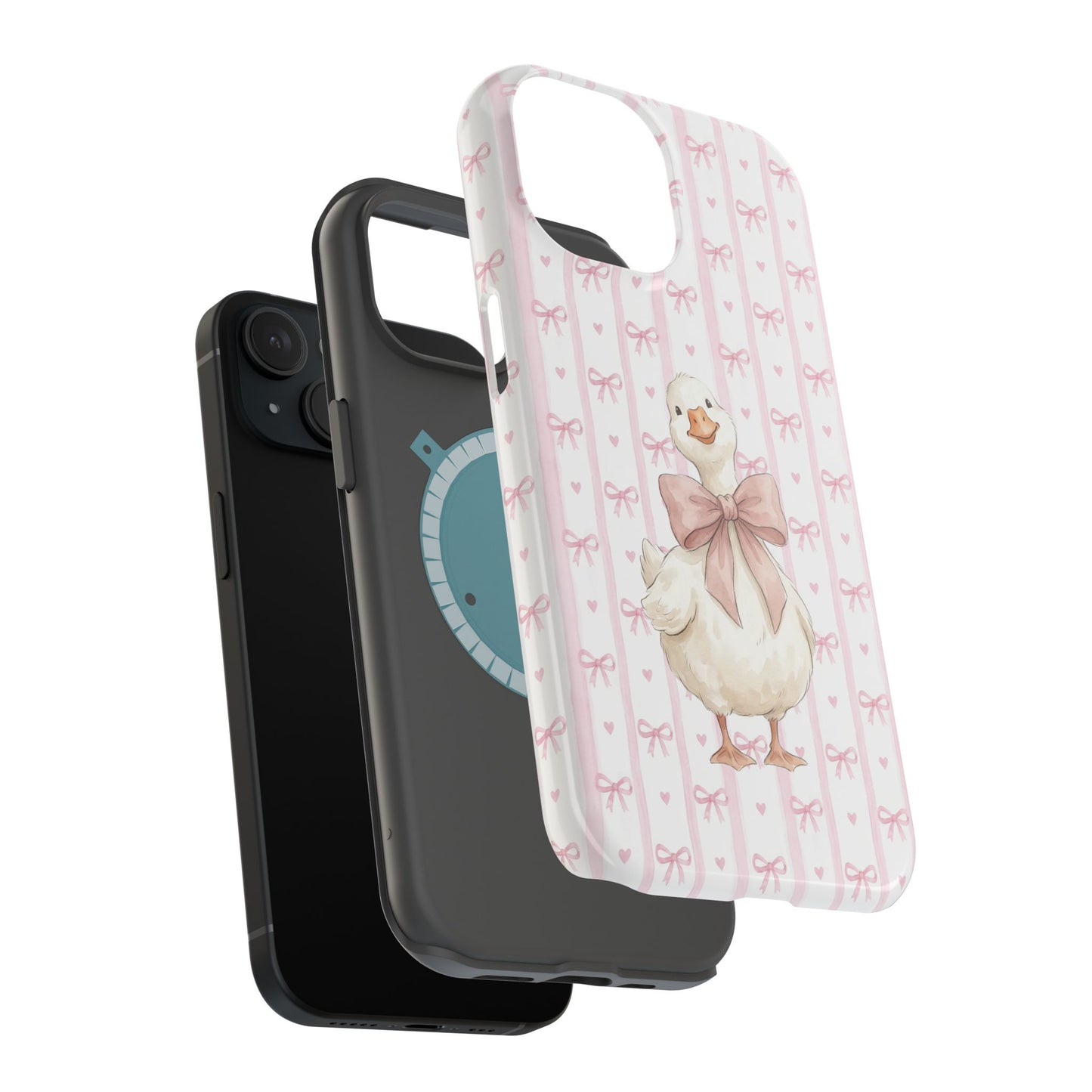 Coquette Goose Phone Case – Goose with Bow Aesthetic Case for iPhone & Samsung Galaxy