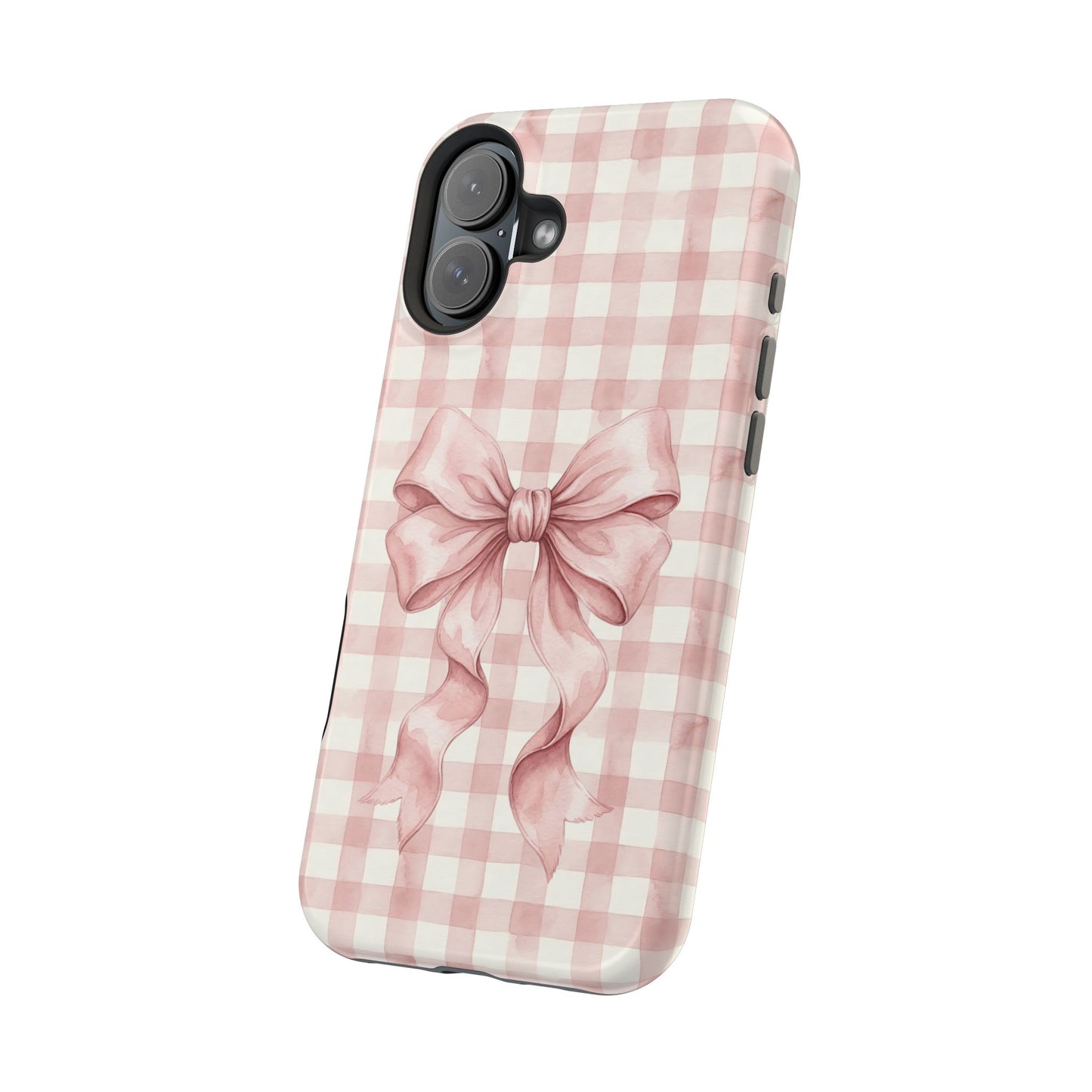 Coquette Bow Phone Case – Pink Gingham Ribbon Aesthetic Case for iPhone & Samsung Galaxy