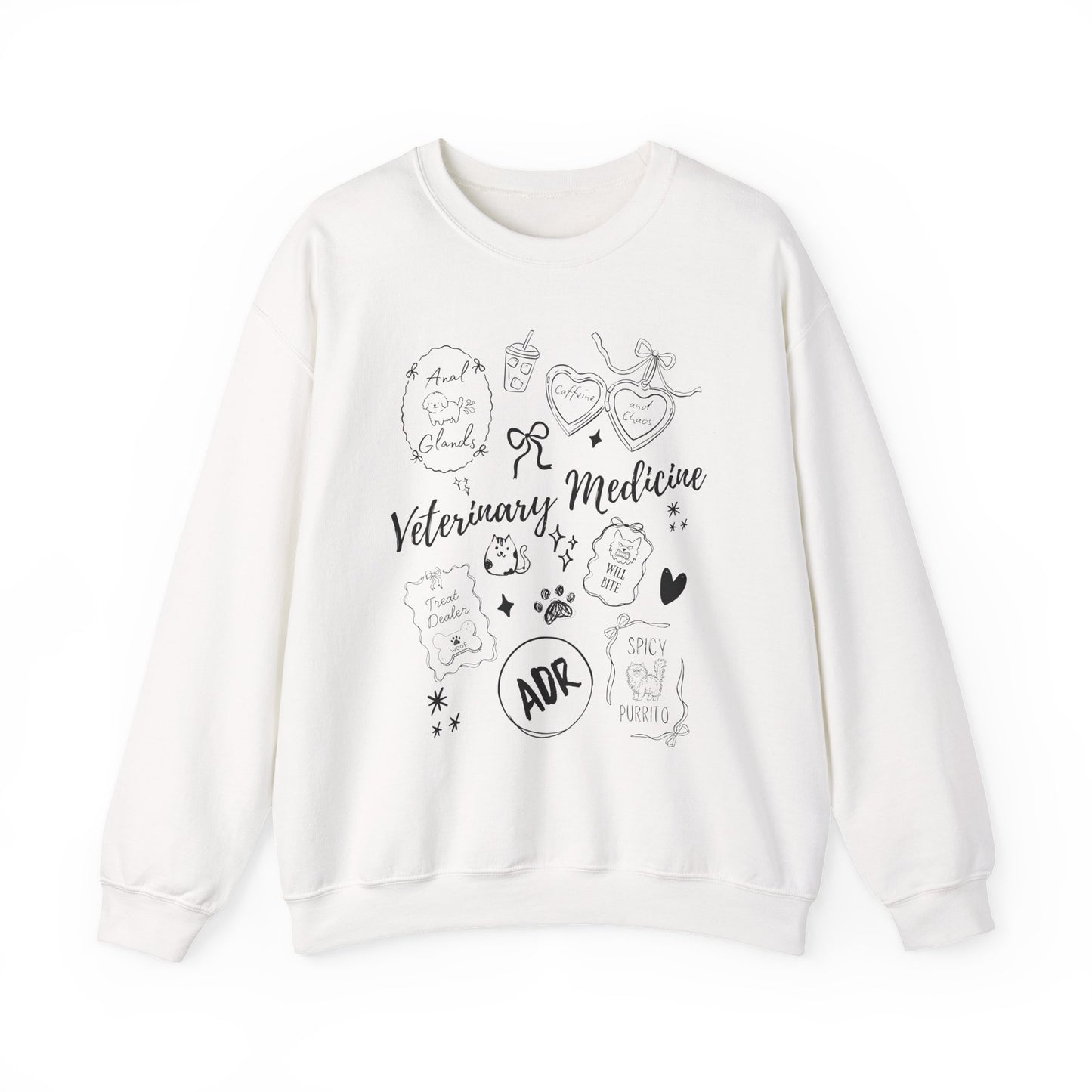 Funny Veterinary Sweatshirt – Coquette Vet Med Graphic Crewneck on Gildan for Vet Techs