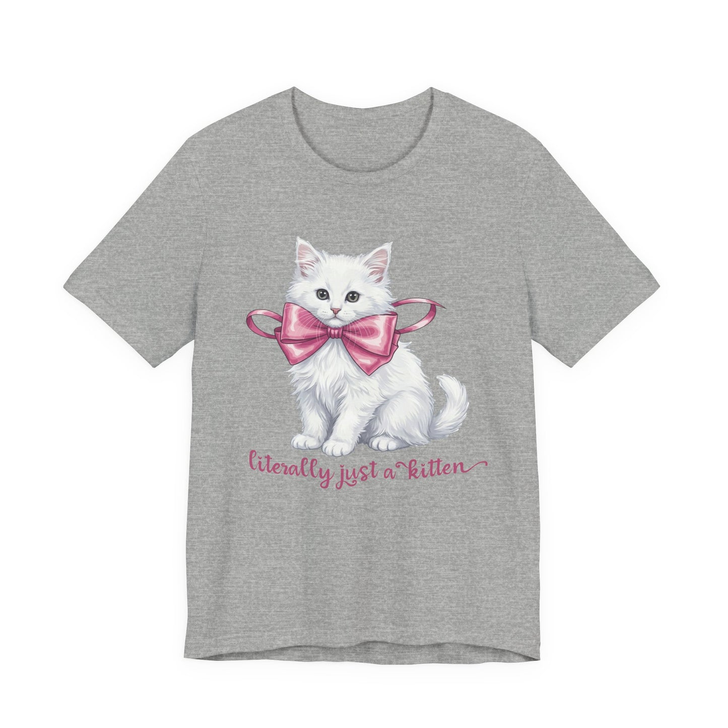 Coquette Kitten T-Shirt – Cute Bow Cat Aesthetic Graphic Tee on Bella Canvas for Cat Lovers