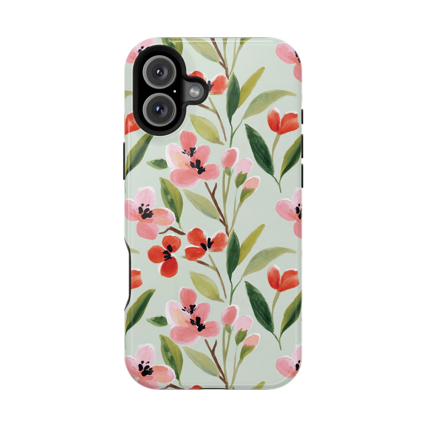 Coquette Floral Phone Case – Red & Pink Flower Aesthetic Case for iPhone & Samsung Galaxy