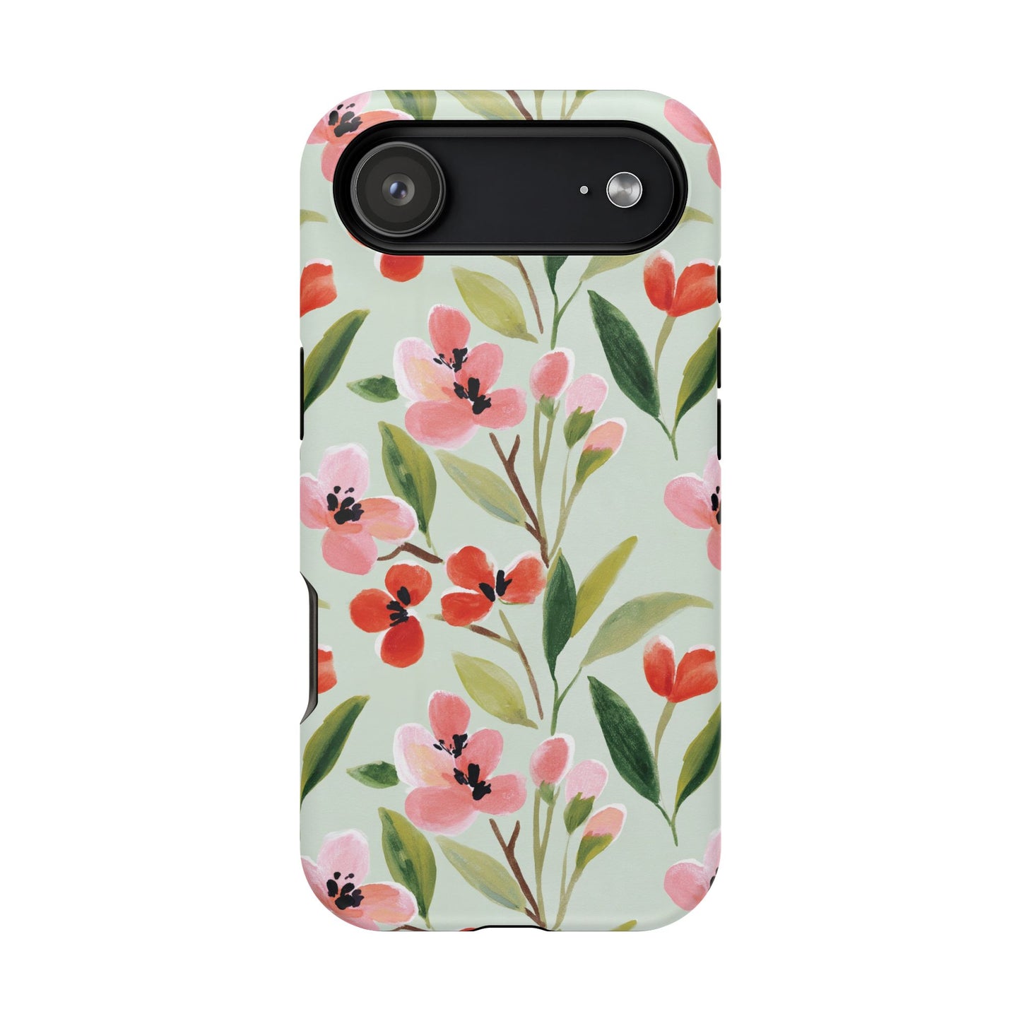 Coquette Floral Phone Case – Red & Pink Flower Aesthetic Case for iPhone & Samsung Galaxy
