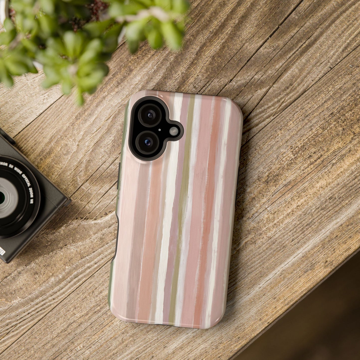 Coquette Pink Stripe Phone Case – Cute Aesthetic Striped Case for iPhone & Samsung Galaxy