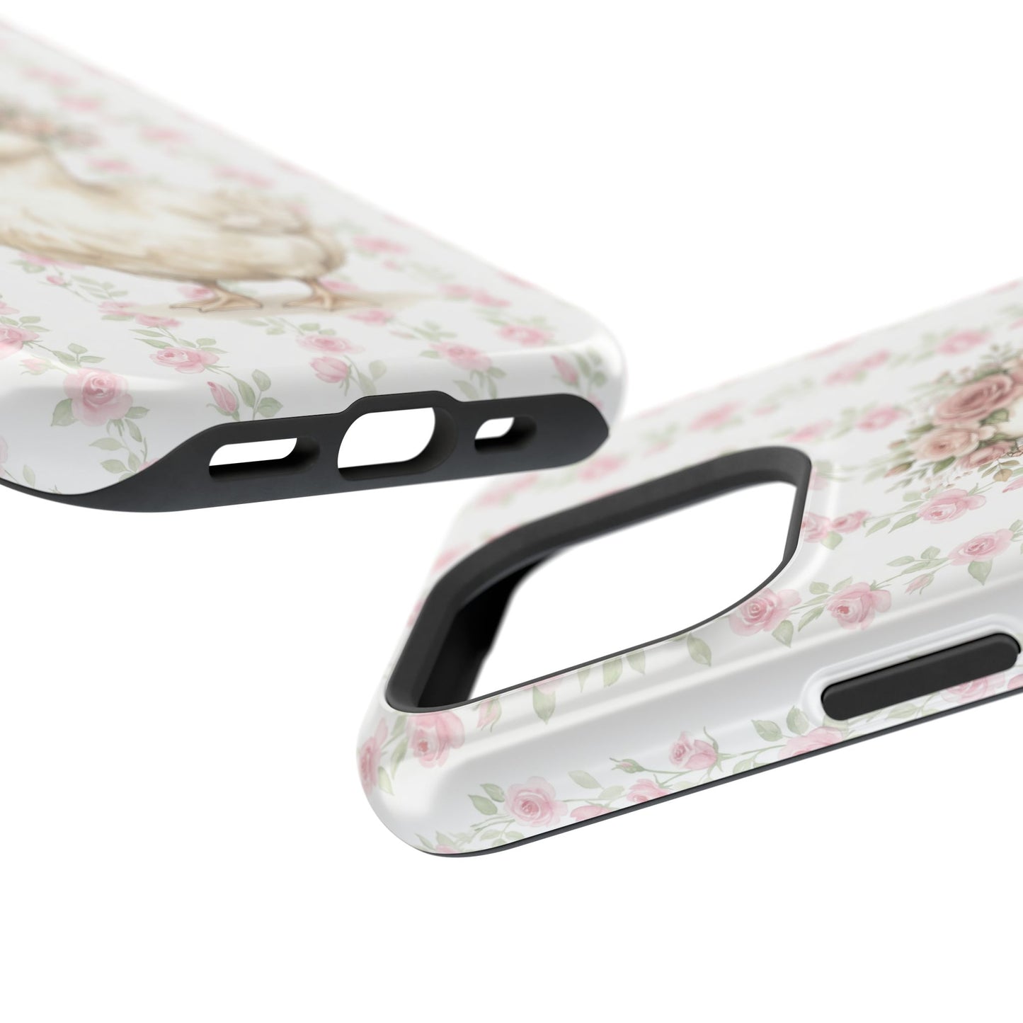 Coquette Floral Goose Phone Case – Vintage Flower Pattern Aesthetic Case for iPhone & Samsung Galaxy