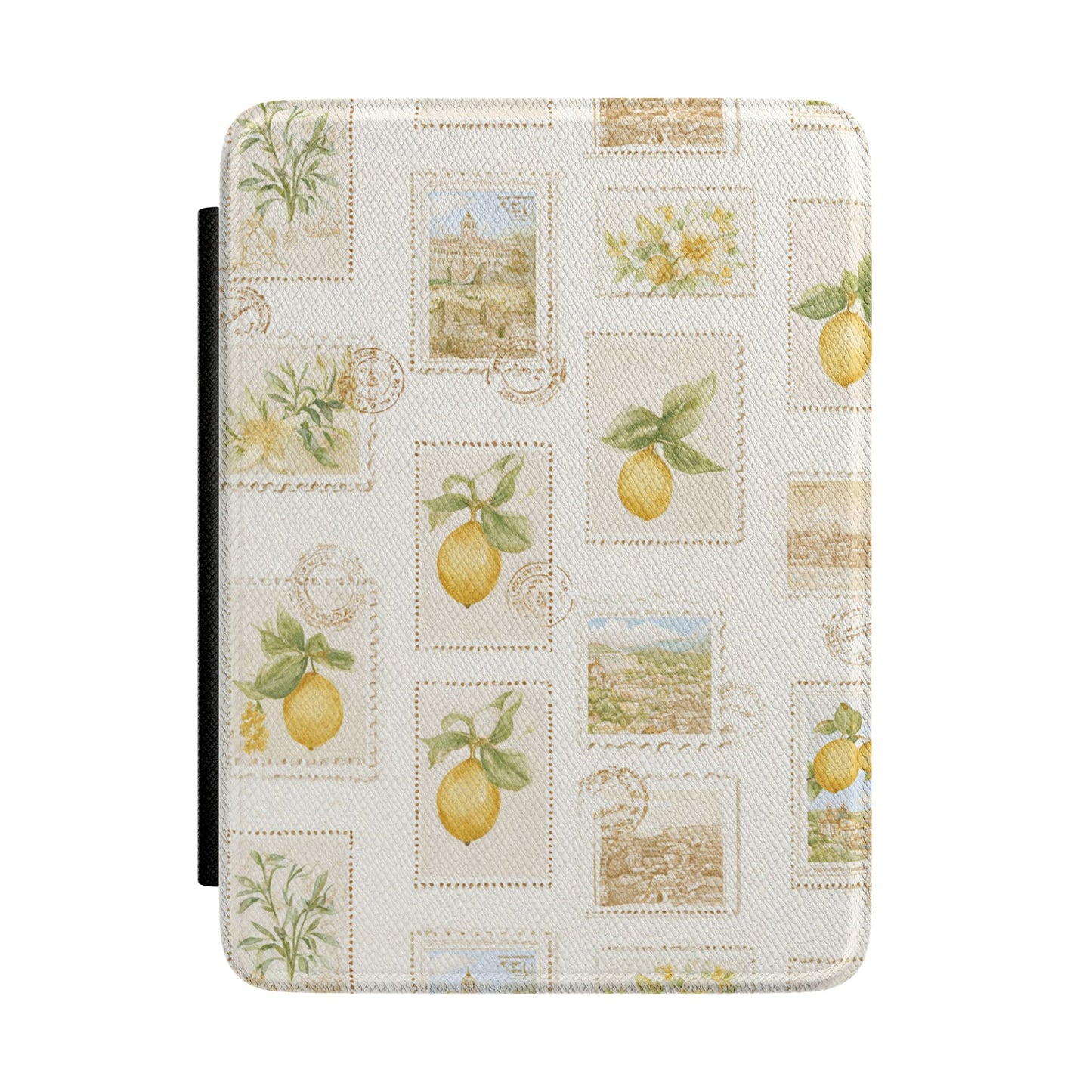 Amalfi Coast Lemon Kindle Case – Italian Citrus Pattern Aesthetic E-Reader Cover for Book Lovers