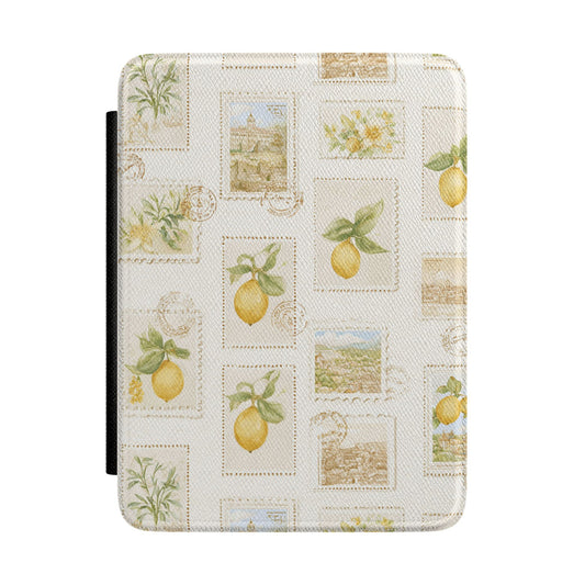 Amalfi Coast Lemon Kindle Case – Italian Citrus Pattern Aesthetic E-Reader Cover for Book Lovers