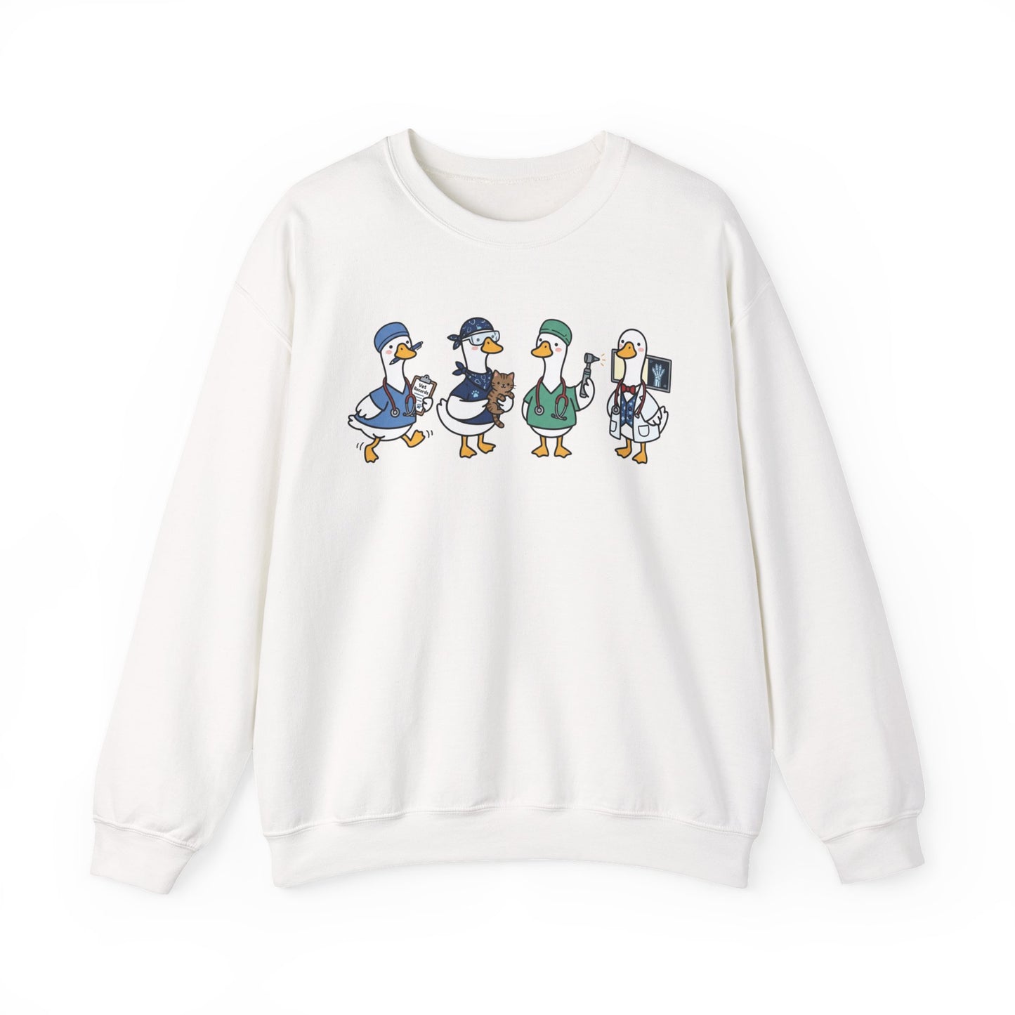Funny Veterinary Goose Sweatshirt – Silly Goose Vet Tech Graphic Crewneck on Gildan for Vet Med Professionals