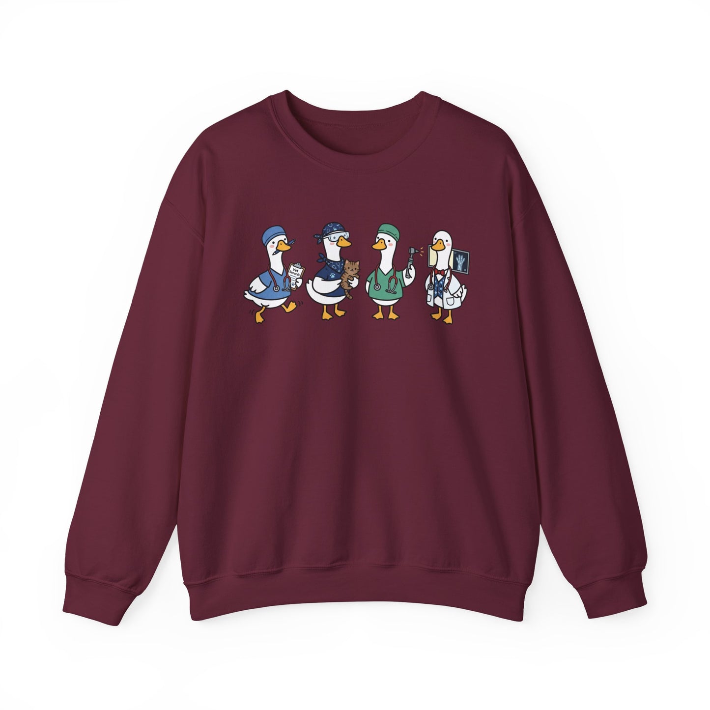 Funny Veterinary Goose Sweatshirt – Silly Goose Vet Tech Graphic Crewneck on Gildan for Vet Med Professionals