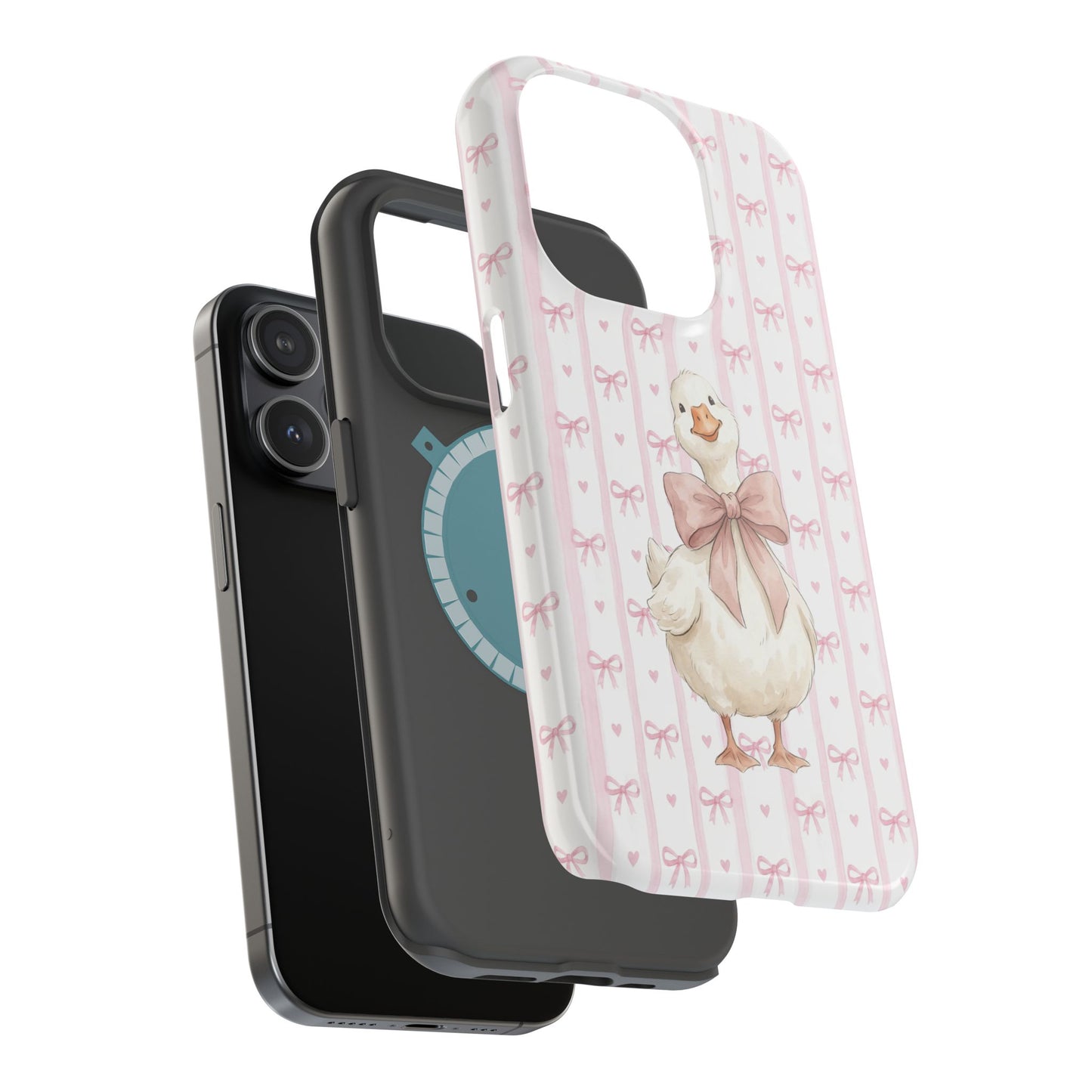 Coquette Goose Phone Case – Goose with Bow Aesthetic Case for iPhone & Samsung Galaxy