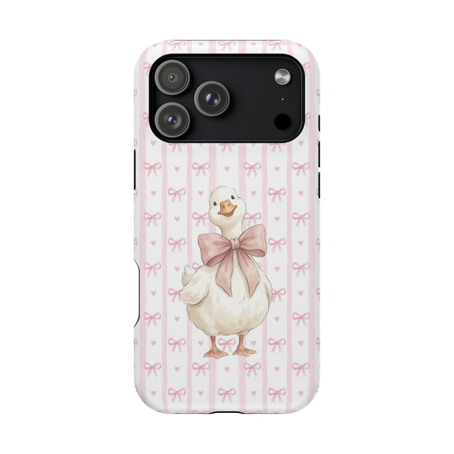 Coquette Goose Phone Case – Goose with Bow Aesthetic Case for iPhone & Samsung Galaxy
