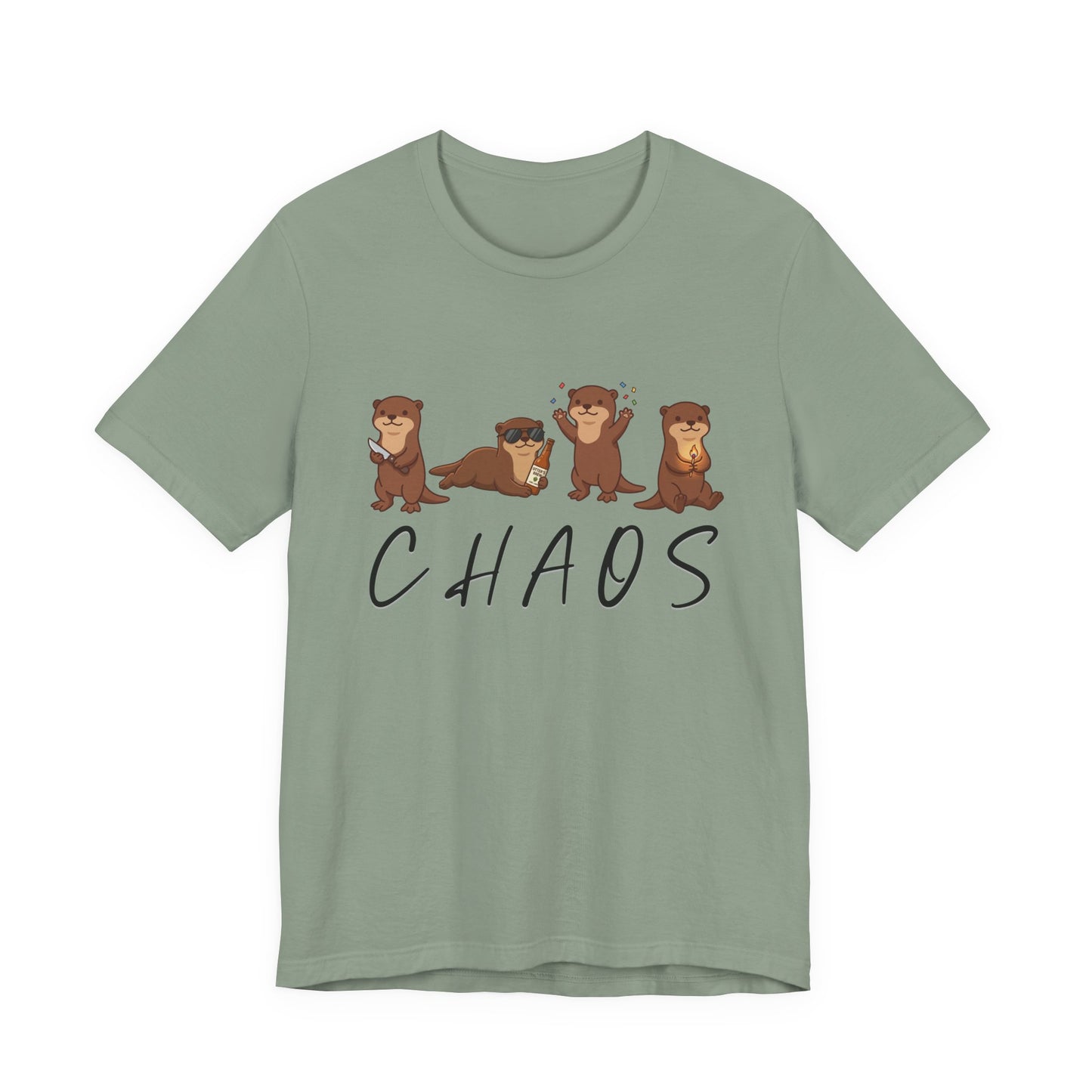 Otter Chaos T-Shirt – Funny Chaotic Otters Graphic Tee on Bella Canvas for Animal Lovers