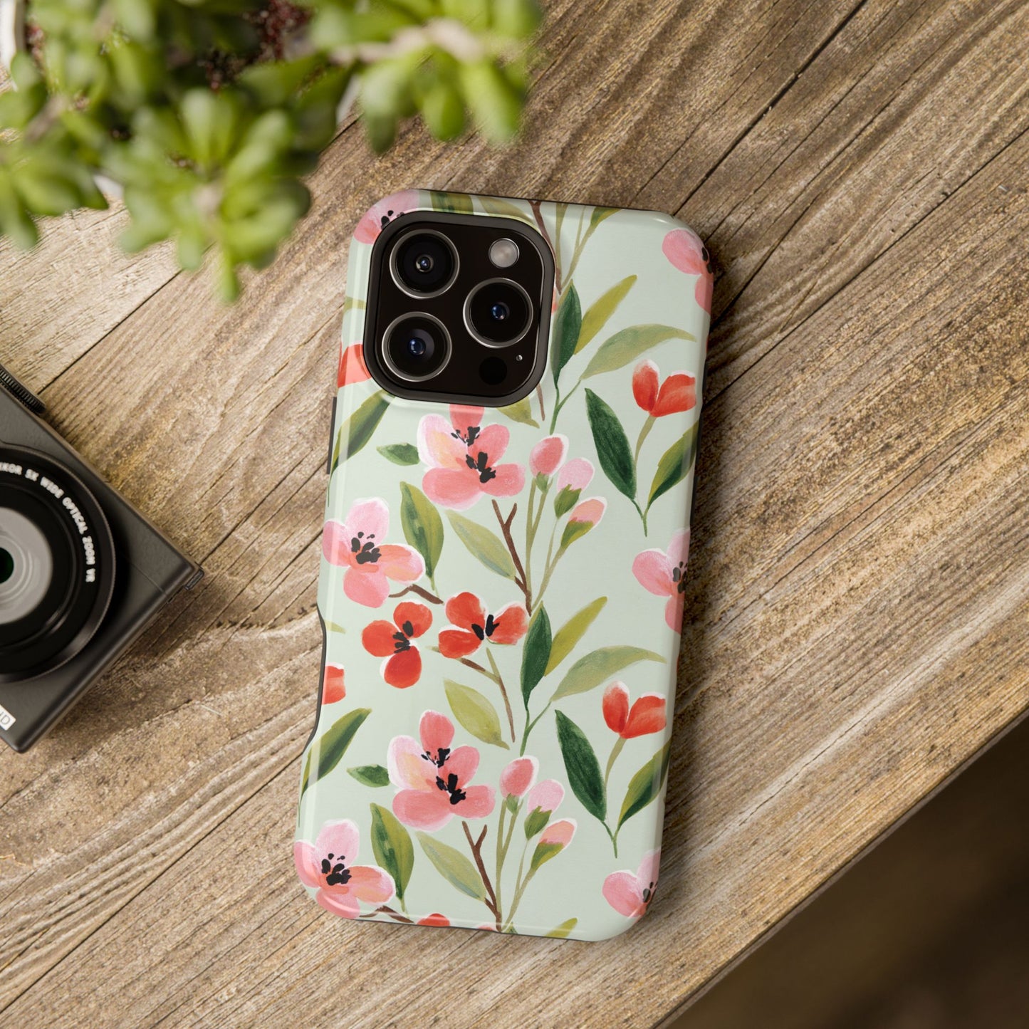 Coquette Floral Phone Case – Red & Pink Flower Aesthetic Case for iPhone & Samsung Galaxy