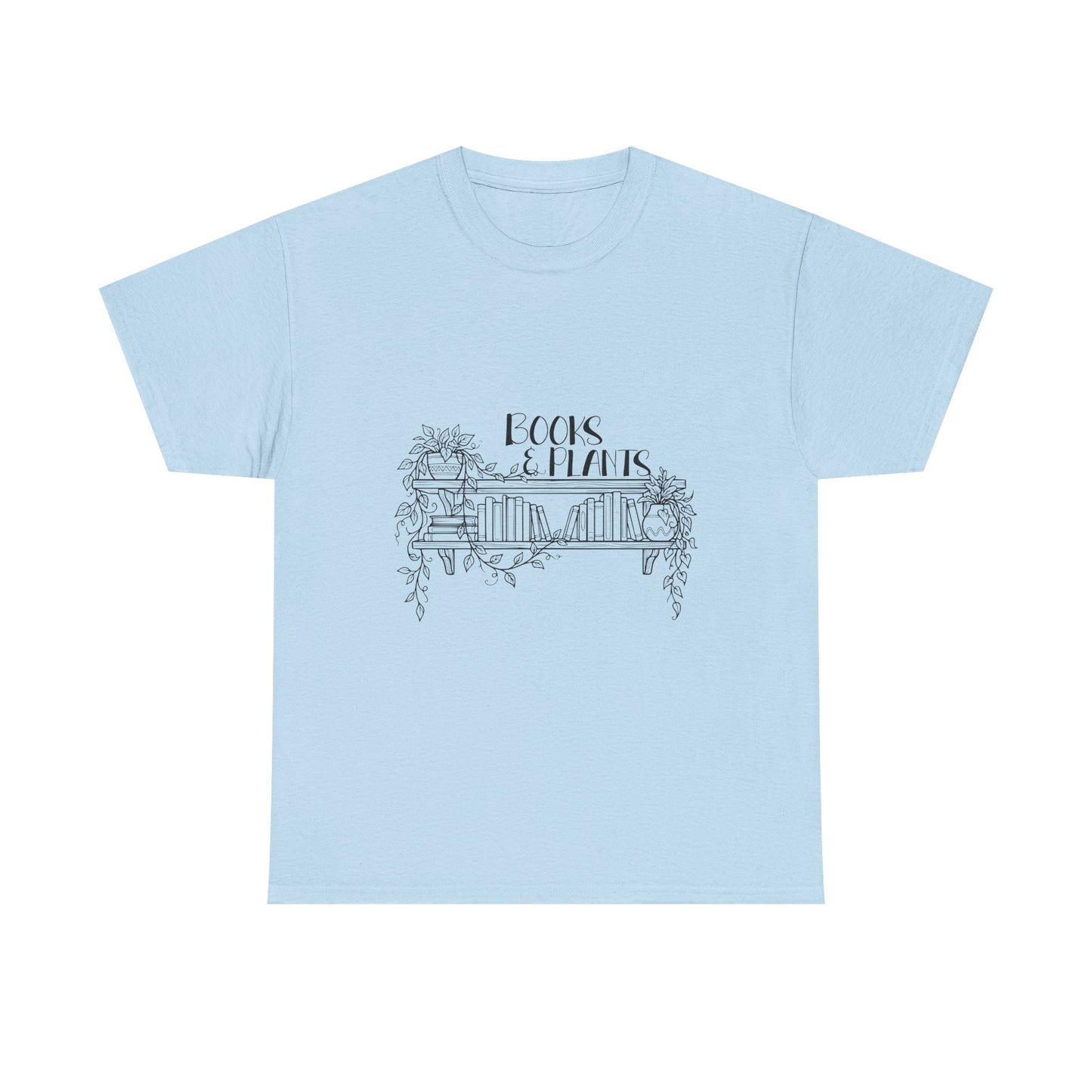 Cottagecore Book Lover T-Shirt – Books and Plants Graphic Tee on Gildan for Cozy Readers