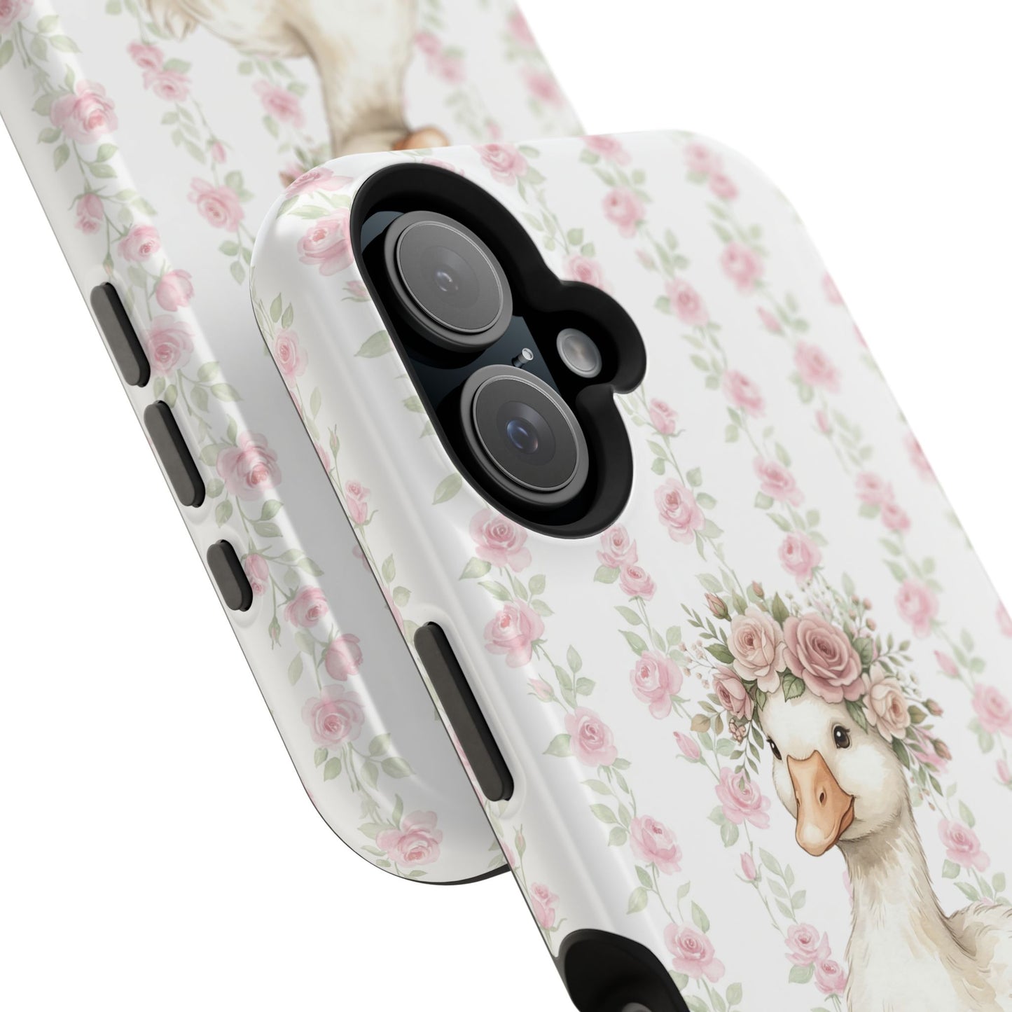 Coquette Floral Goose Phone Case – Vintage Flower Pattern Aesthetic Case for iPhone & Samsung Galaxy