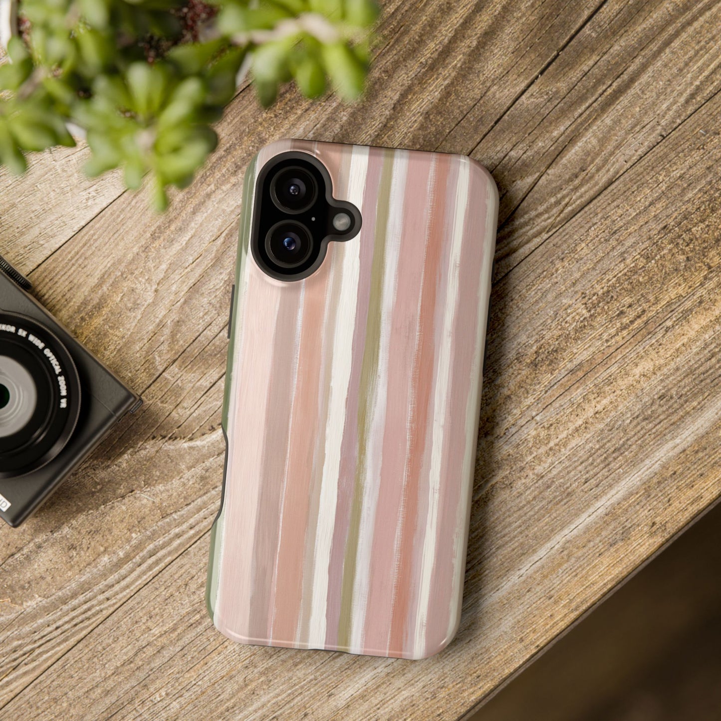 Coquette Pink Stripe Phone Case – Cute Aesthetic Striped Case for iPhone & Samsung Galaxy