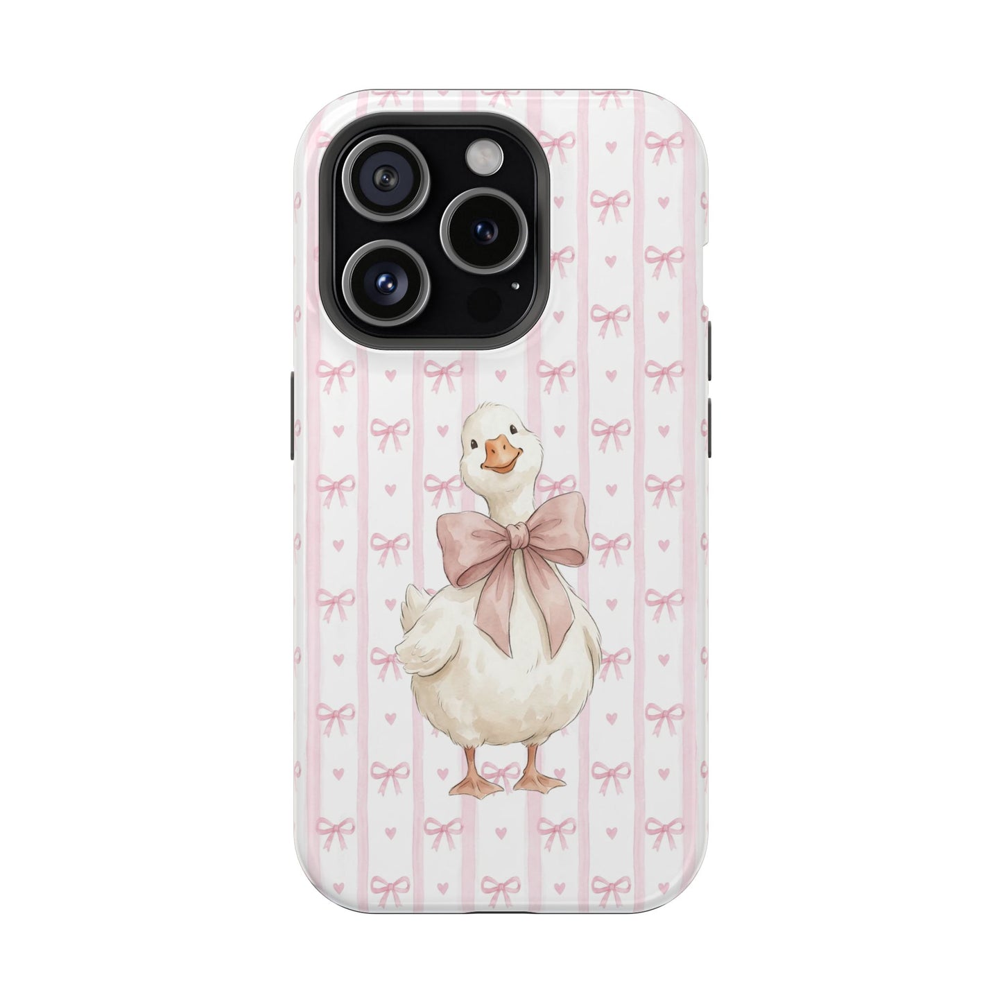 Coquette Goose Phone Case – Goose with Bow Aesthetic Case for iPhone & Samsung Galaxy