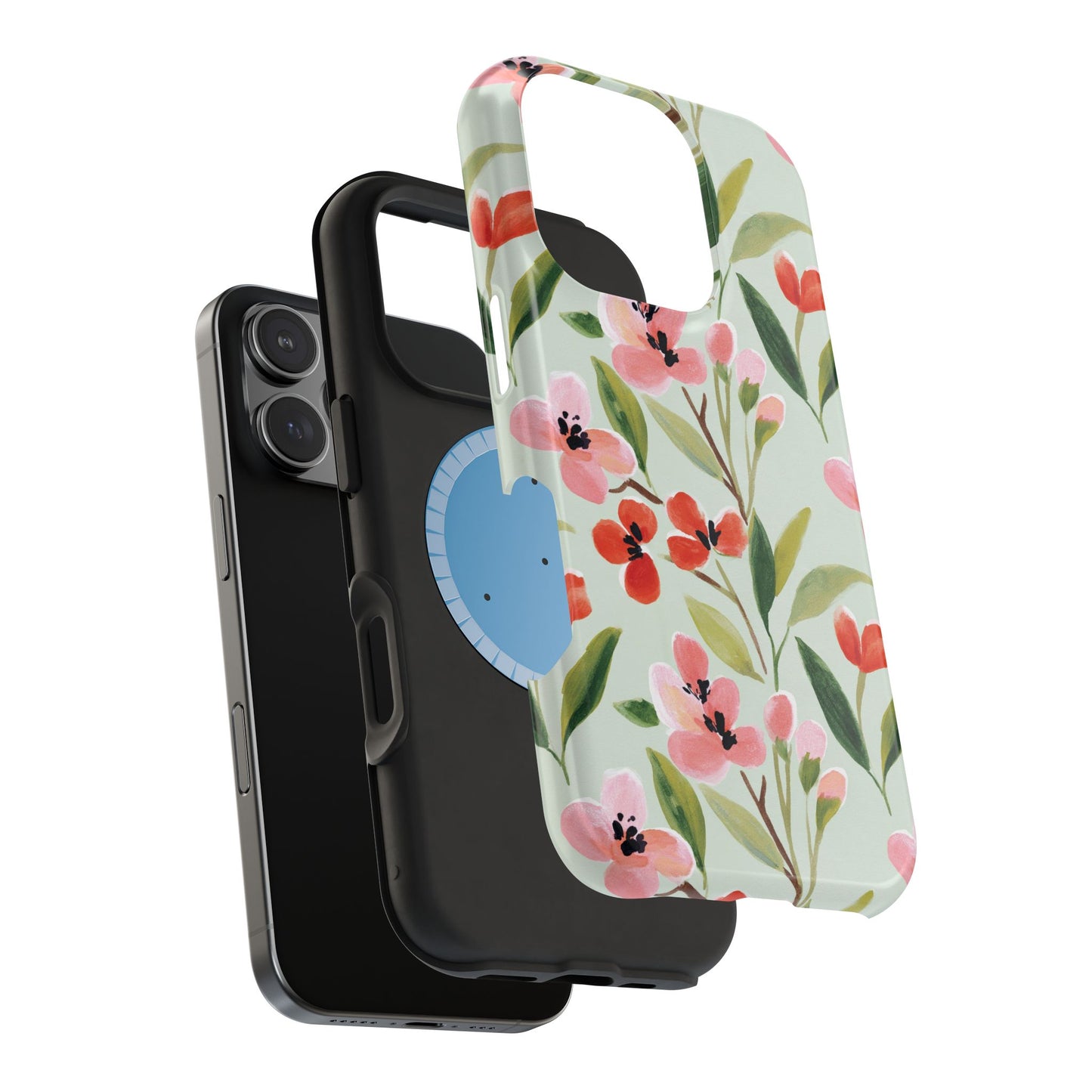Coquette Floral Phone Case – Red & Pink Flower Aesthetic Case for iPhone & Samsung Galaxy