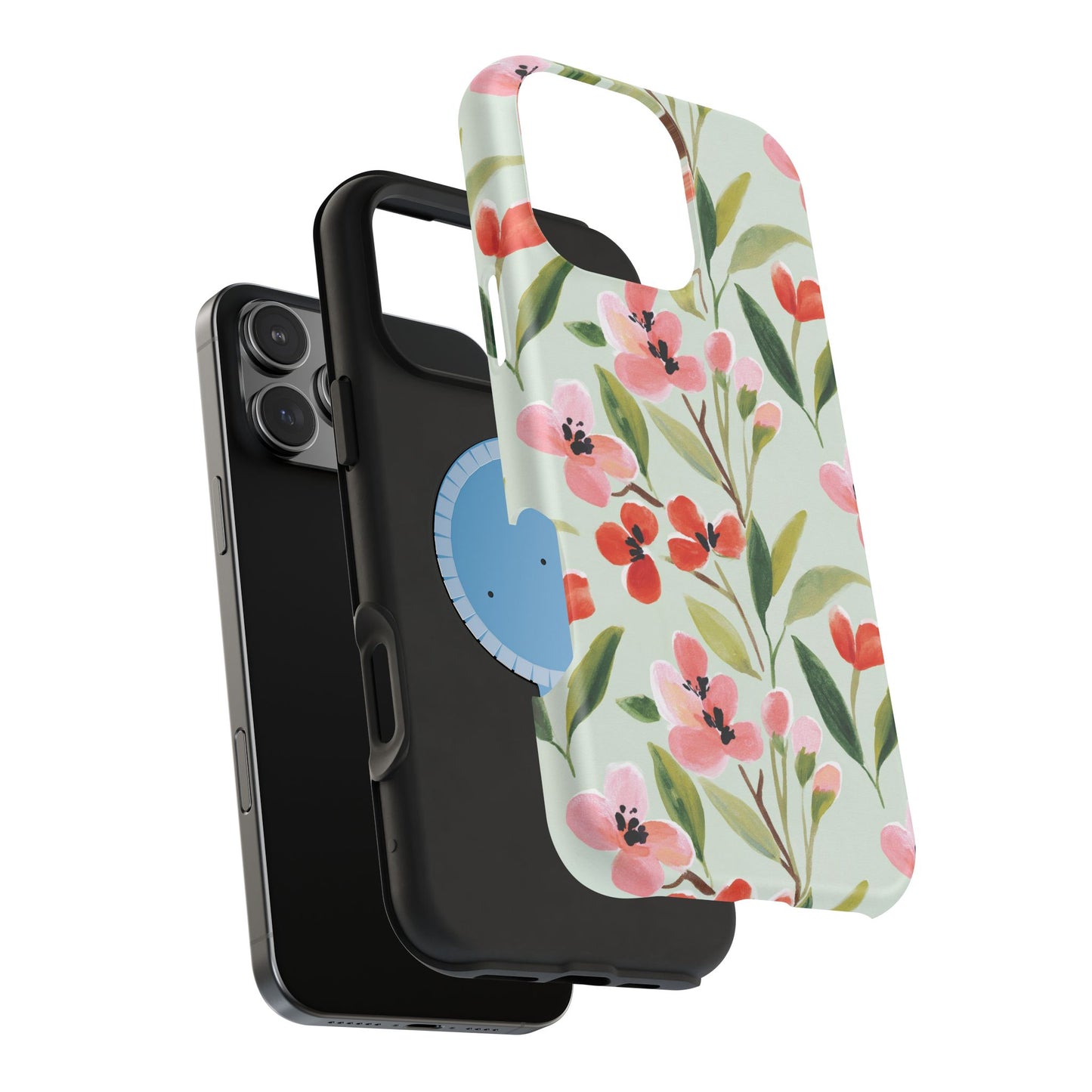 Coquette Floral Phone Case – Red & Pink Flower Aesthetic Case for iPhone & Samsung Galaxy