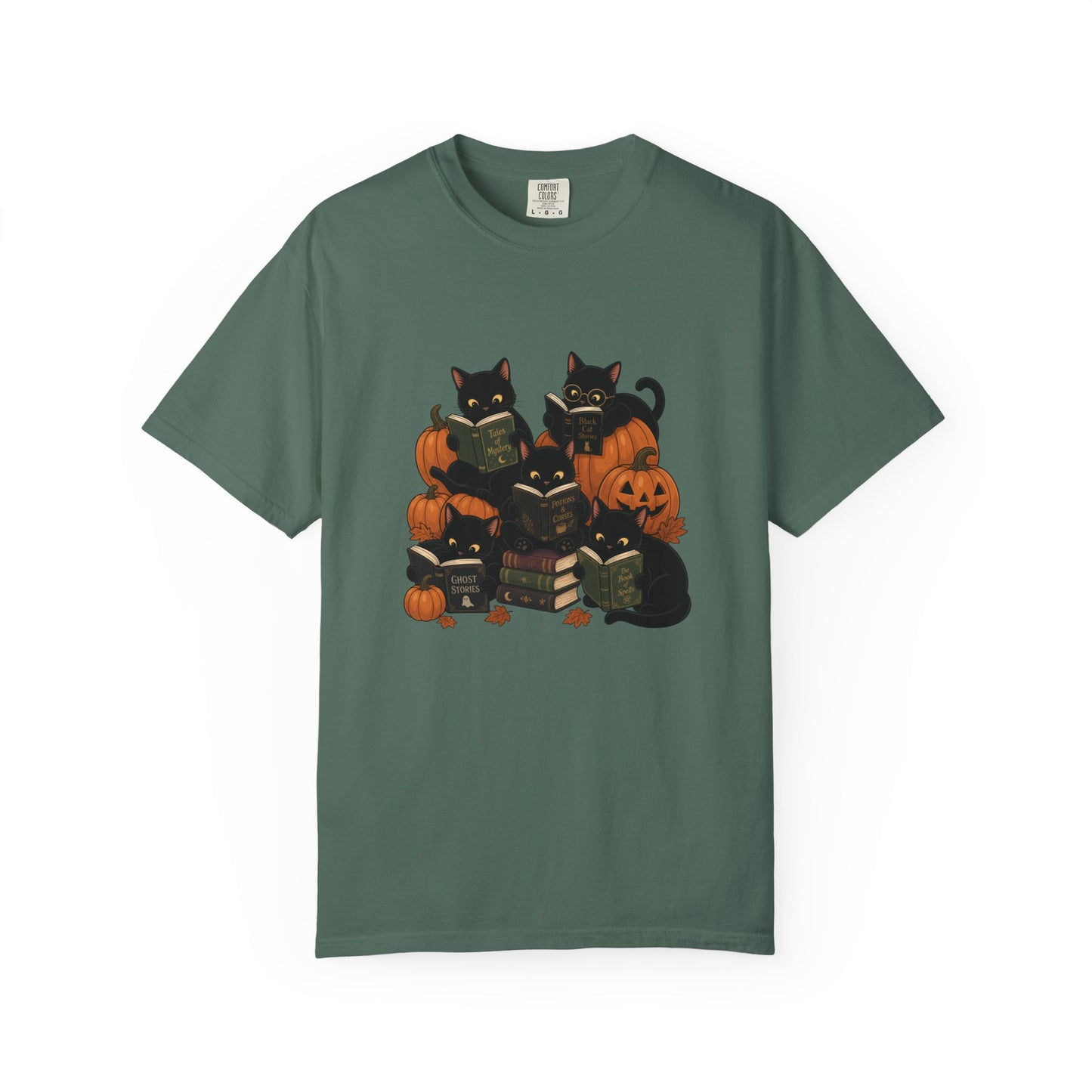 Halloween Black Cats & Pumpkins Comfort Colors T-Shirt