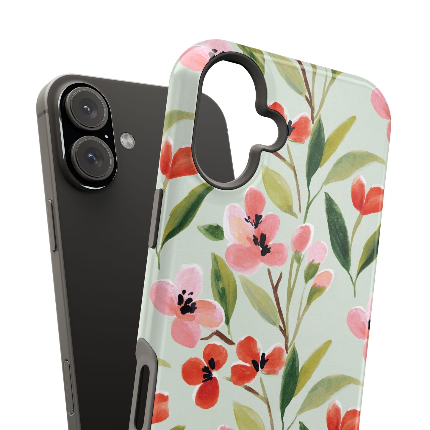 Coquette Floral Phone Case – Red & Pink Flower Aesthetic Case for iPhone & Samsung Galaxy