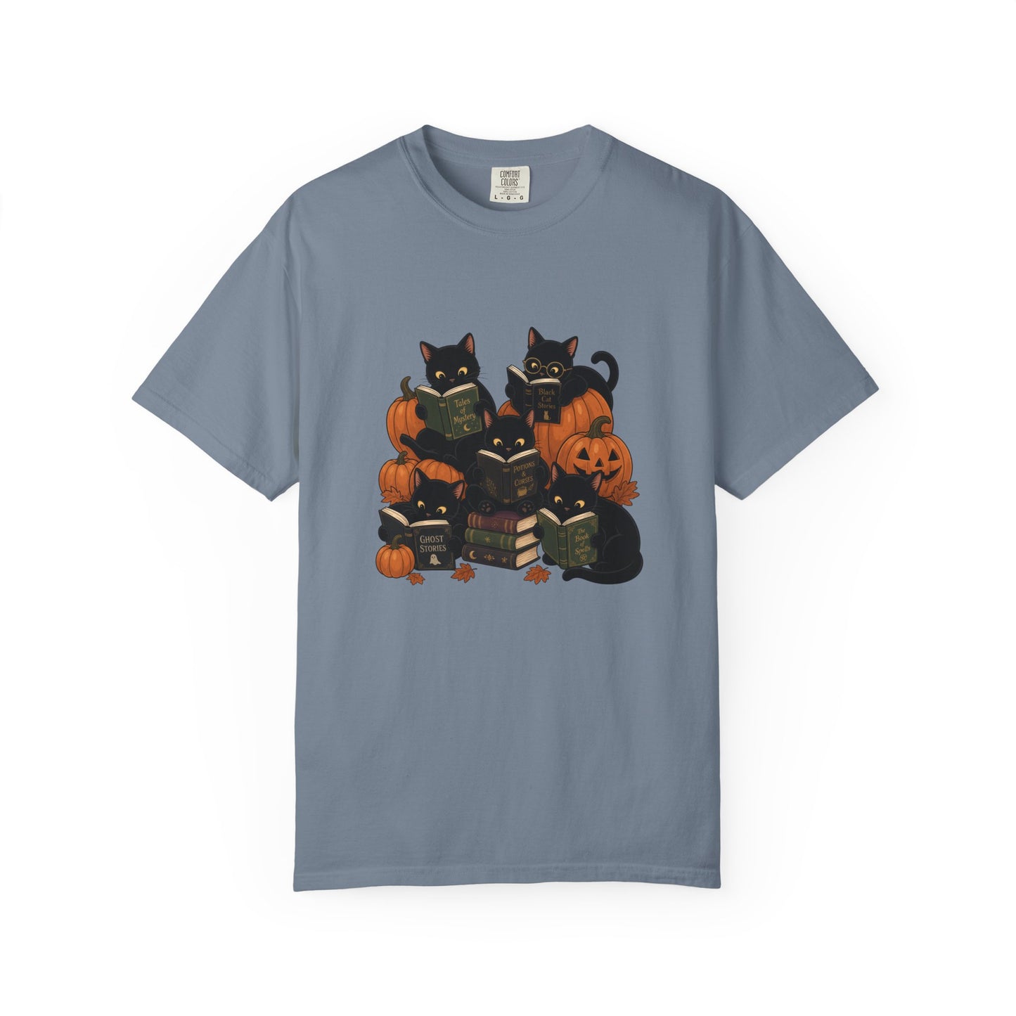 Halloween Black Cats & Pumpkins Comfort Colors T-Shirt