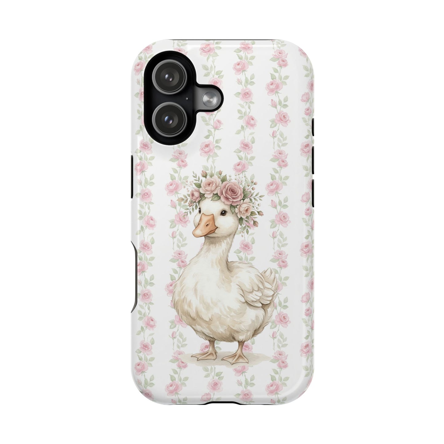 Coquette Floral Goose Phone Case – Vintage Flower Pattern Aesthetic Case for iPhone & Samsung Galaxy