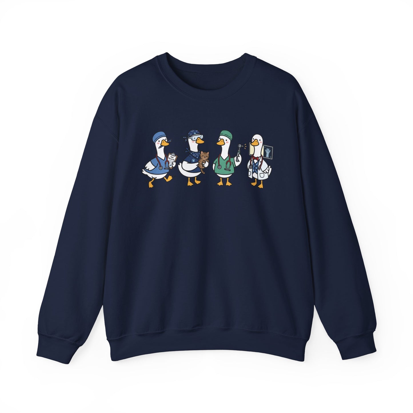 Funny Veterinary Goose Sweatshirt – Silly Goose Vet Tech Graphic Crewneck on Gildan for Vet Med Professionals