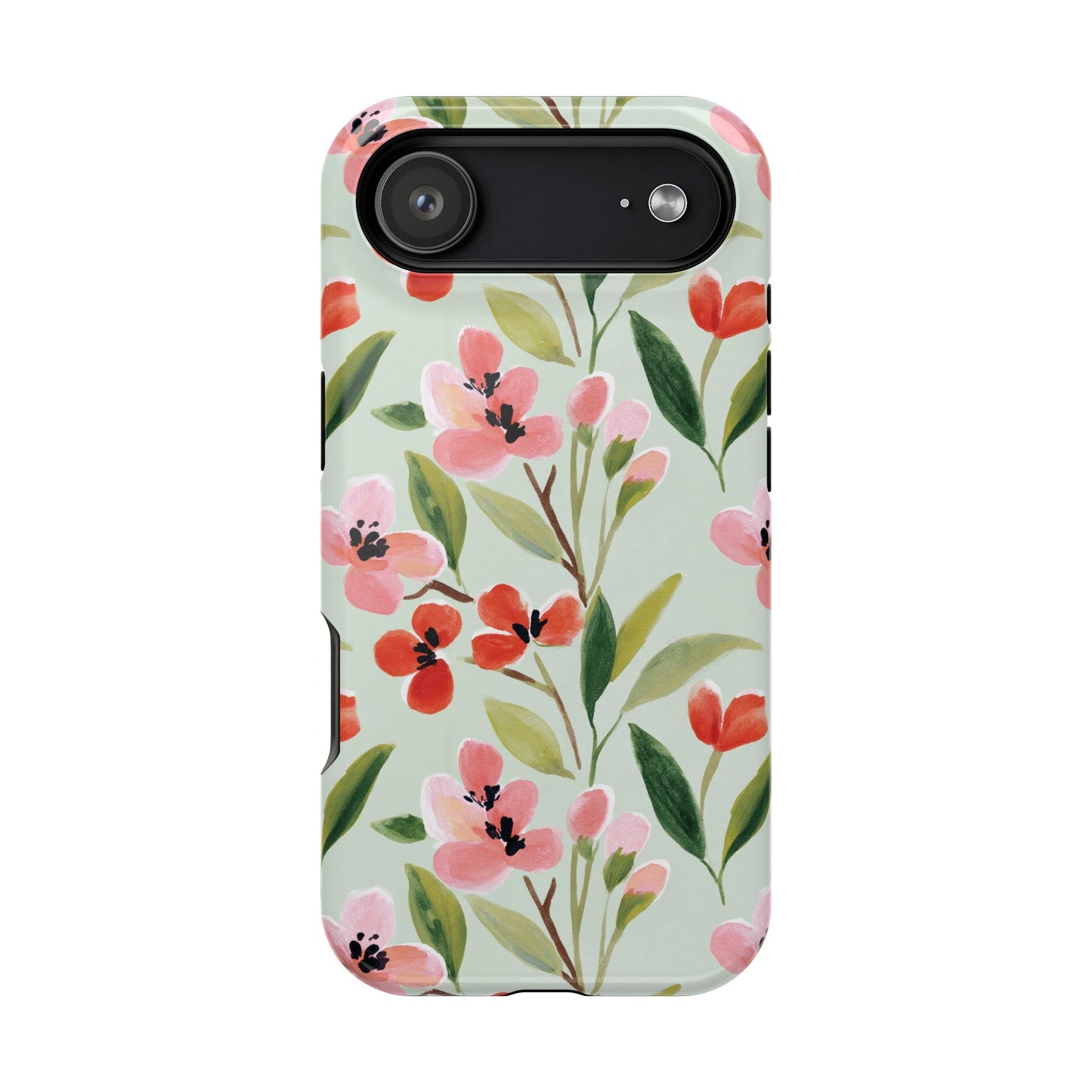 Coquette Floral Phone Case – Red & Pink Flower Aesthetic Case for iPhone & Samsung Galaxy