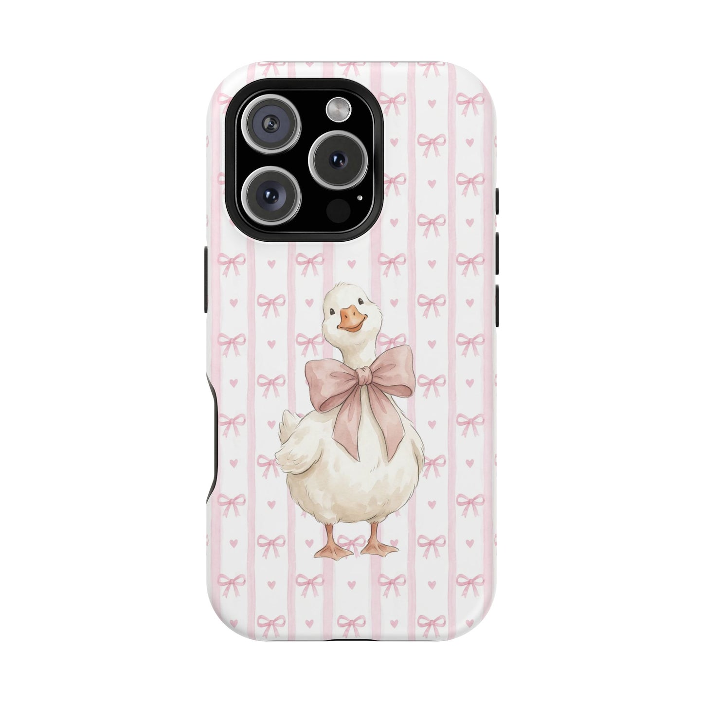 Coquette Goose Phone Case – Goose with Bow Aesthetic Case for iPhone & Samsung Galaxy