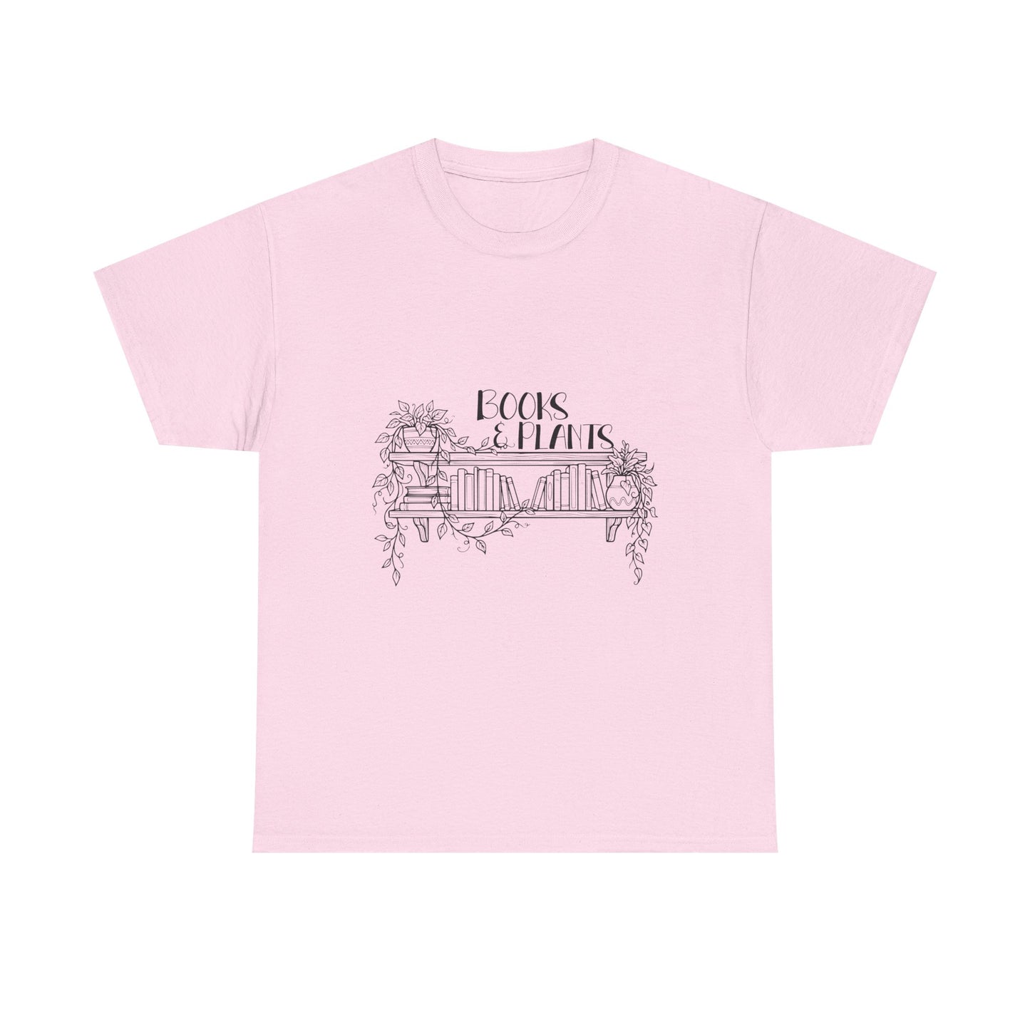 Cottagecore Book Lover T-Shirt – Books and Plants Graphic Tee on Gildan for Cozy Readers
